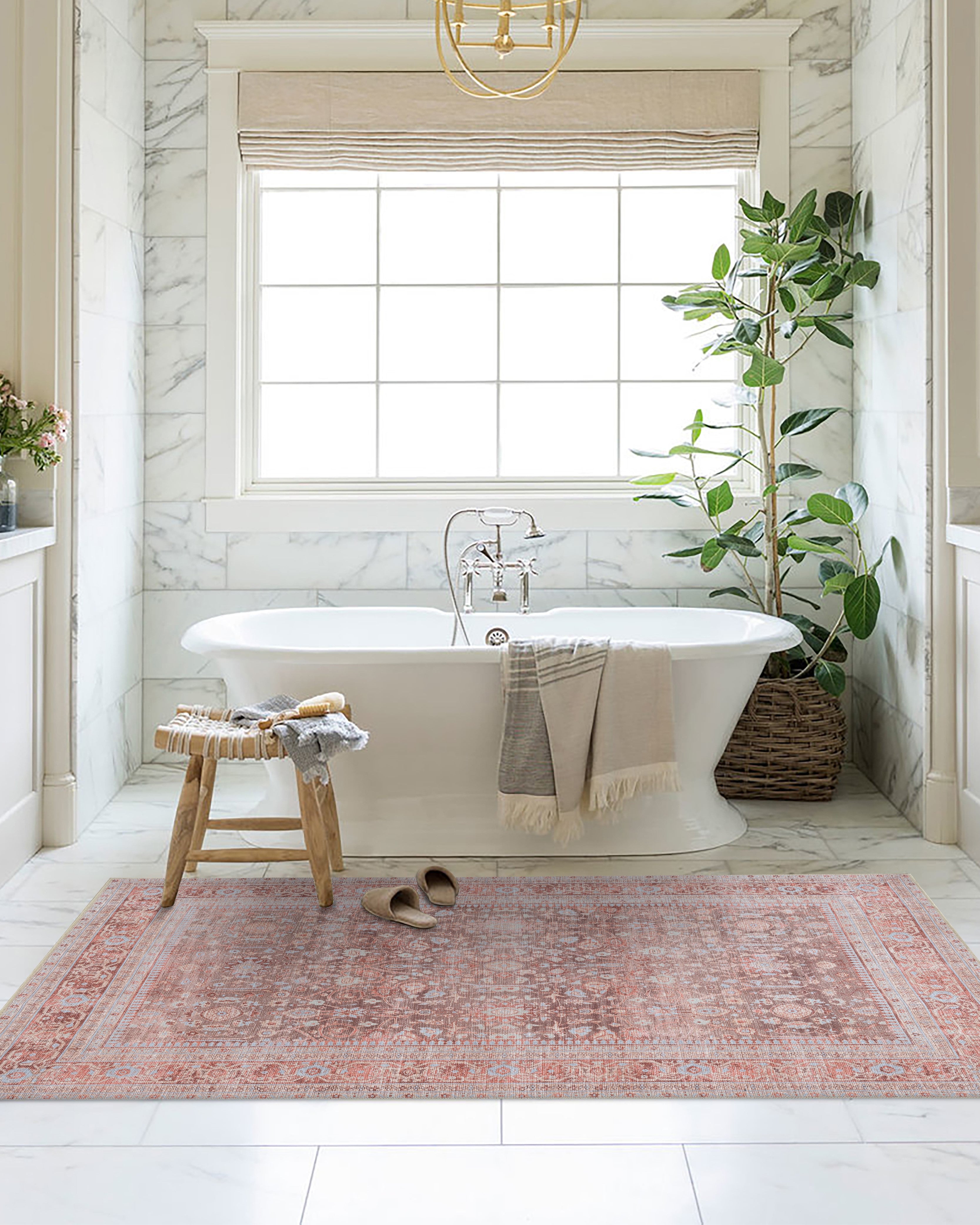 Yvonne Earth Tone Brown Distressed Persian Rug