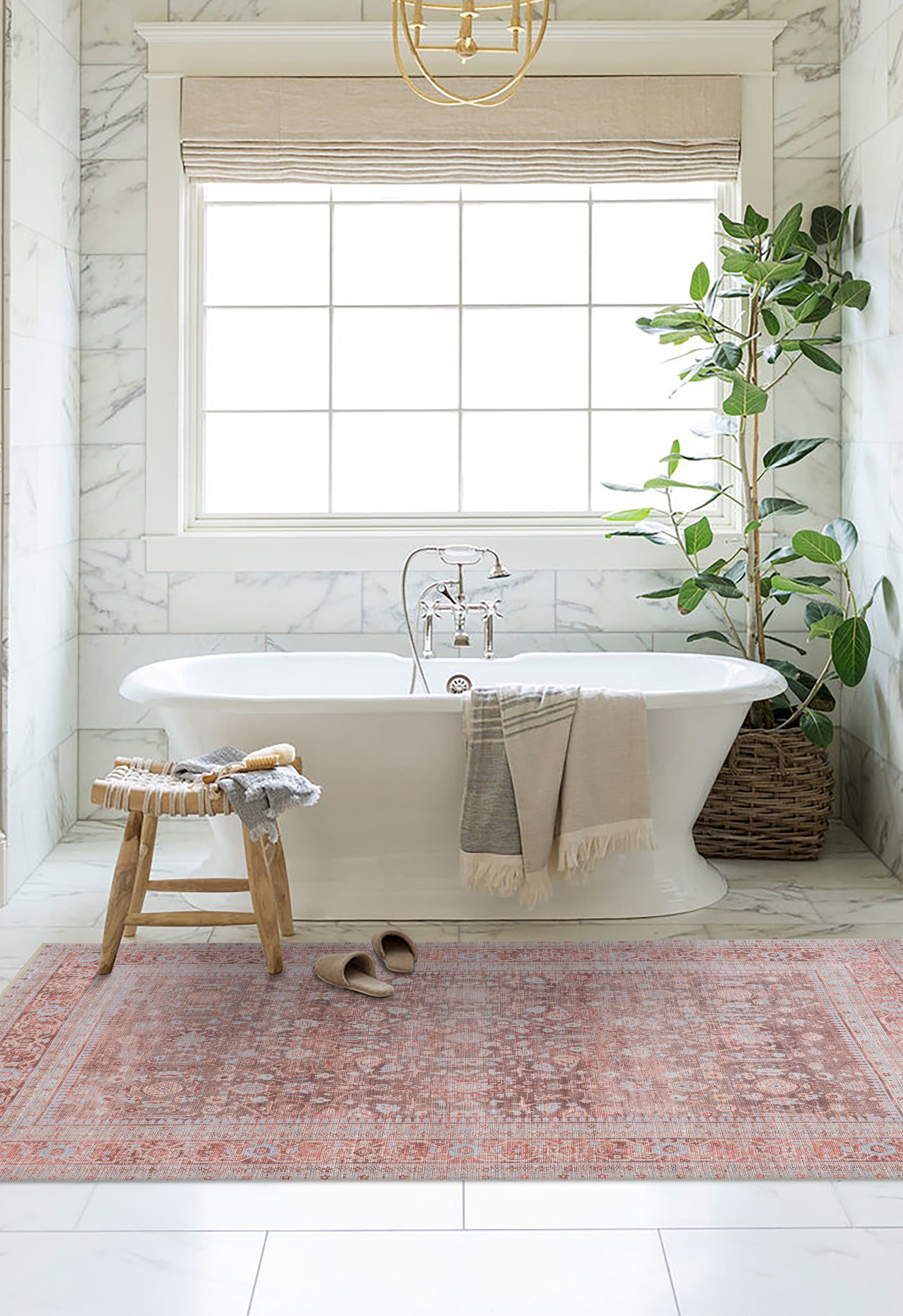 Yvonne Earth Tone Brown Distressed Persian Rug