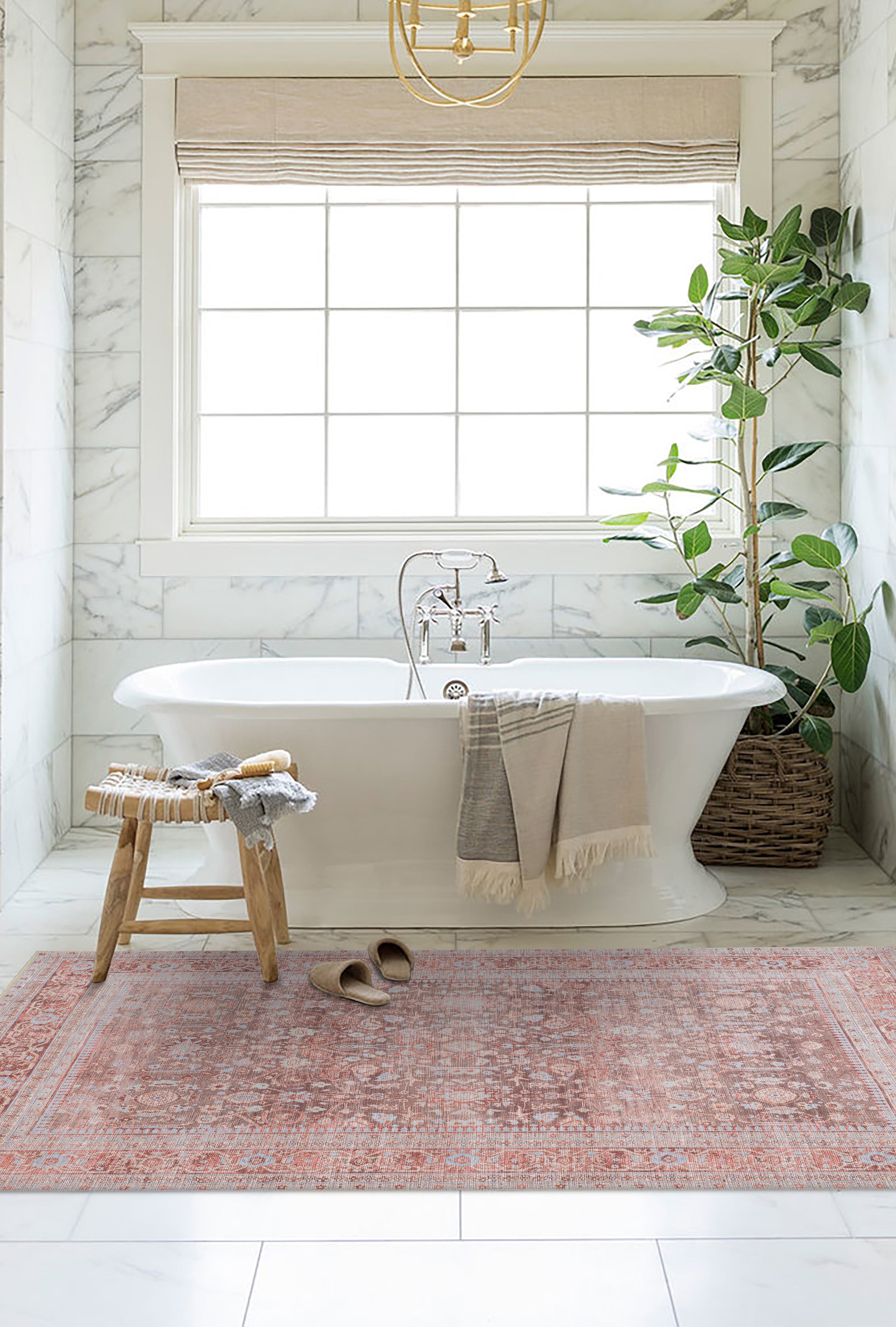 Yvonne Earth Tone Brown Distressed Persian Rug