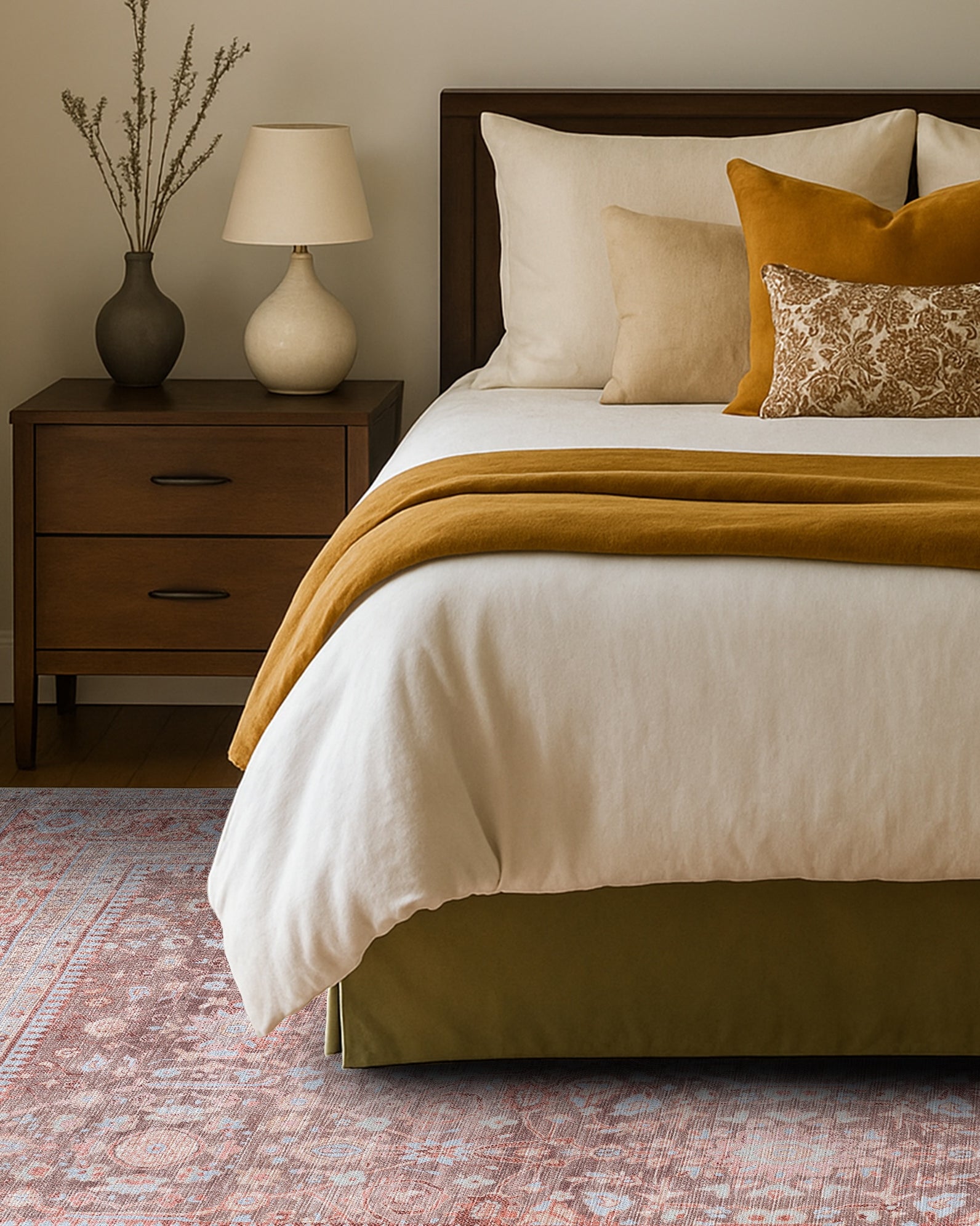 Yvonne Earth Tone Brown Distressed Persian Rug