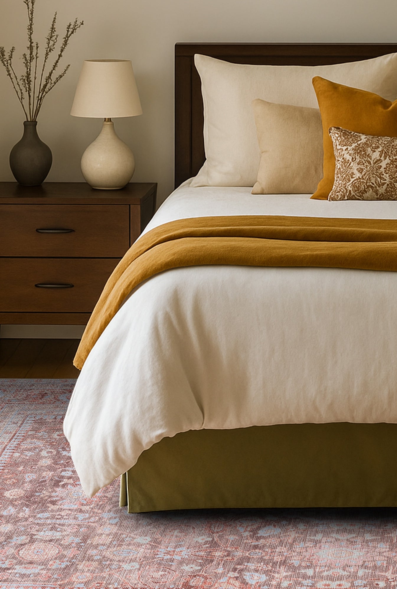 Yvonne Earth Tone Brown Distressed Persian Rug