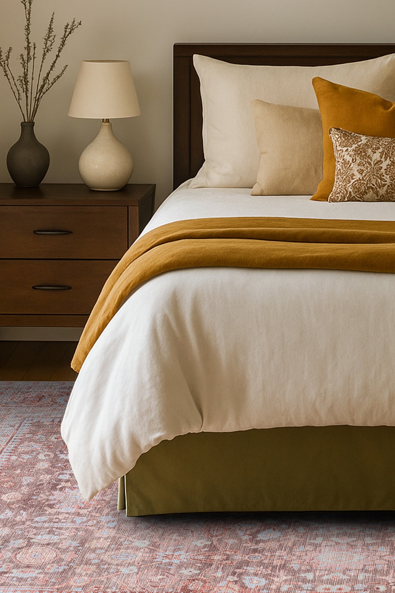 Yvonne Earth Tone Brown Distressed Persian Rug