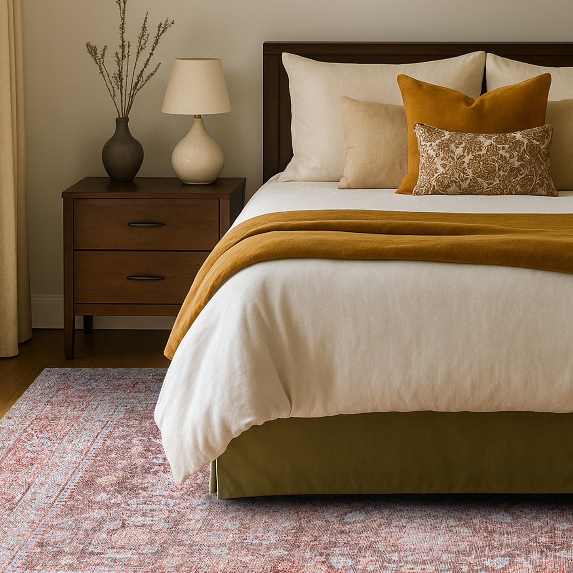 Yvonne Earth Tone Brown Distressed Persian Rug