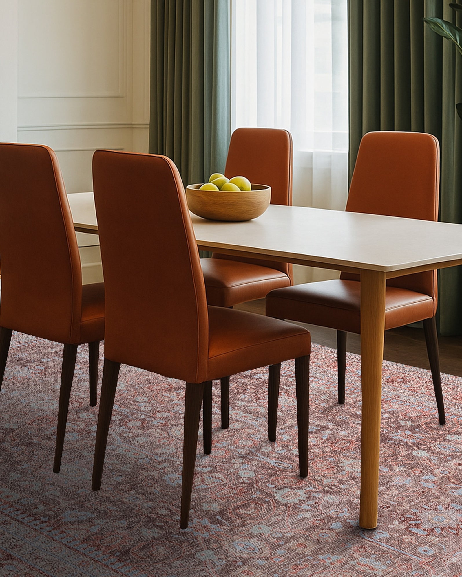 Yvonne Earth Tone Brown Distressed Persian Rug