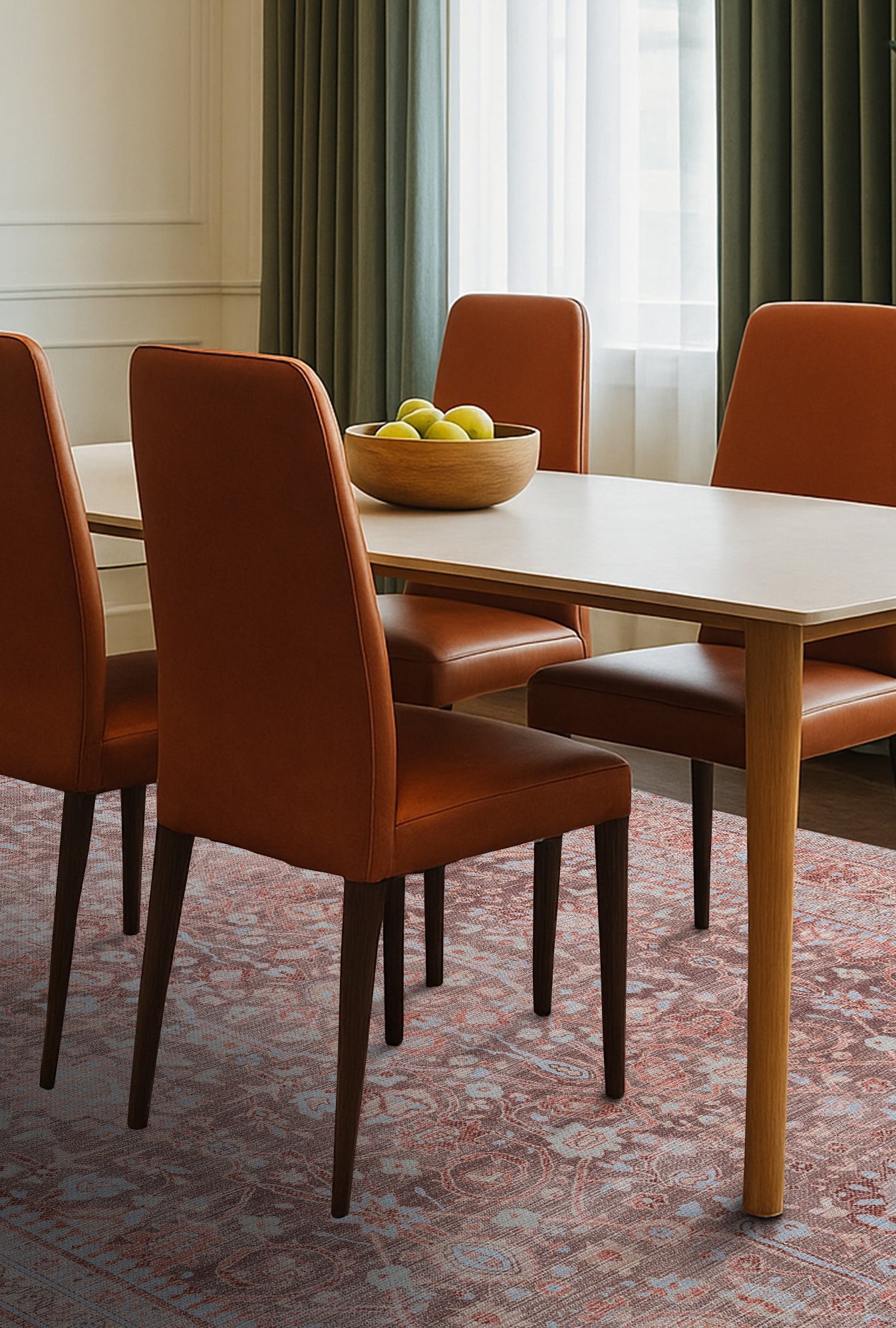 Yvonne Earth Tone Brown Distressed Persian Rug