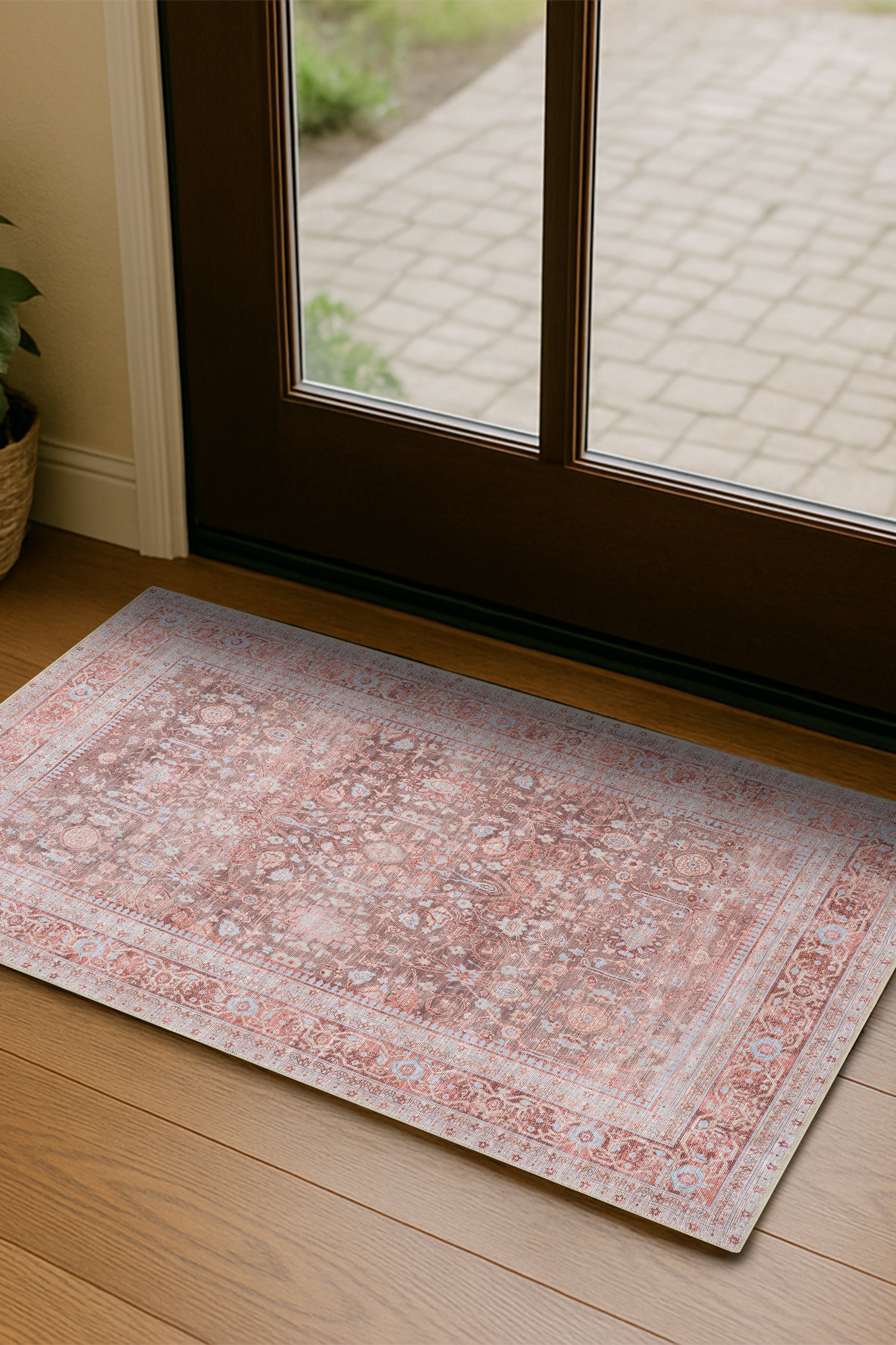 Yvonne Earth Tone Brown Distressed Persian Rug