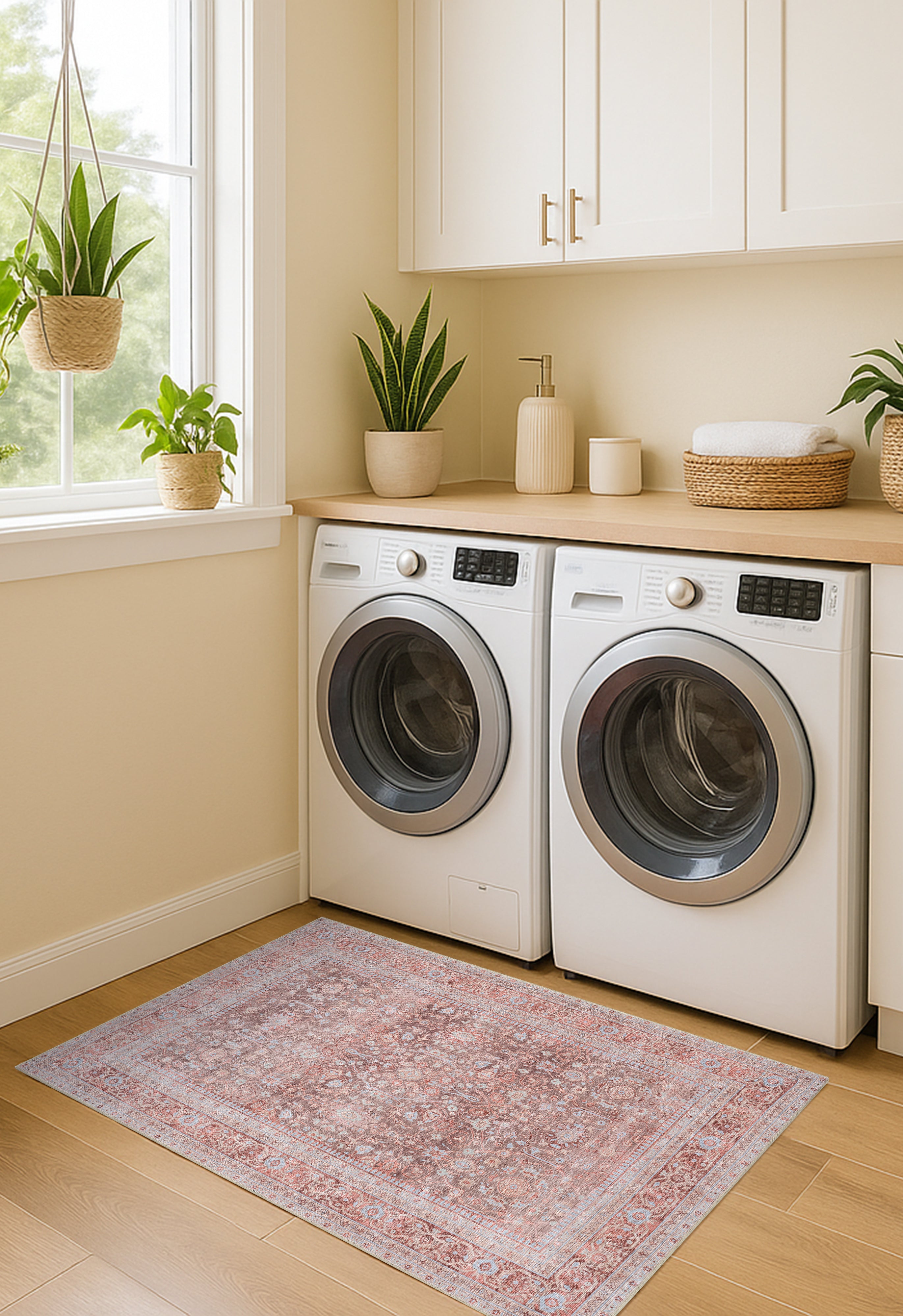 Yvonne Earth Tone Brown Distressed Persian Rug