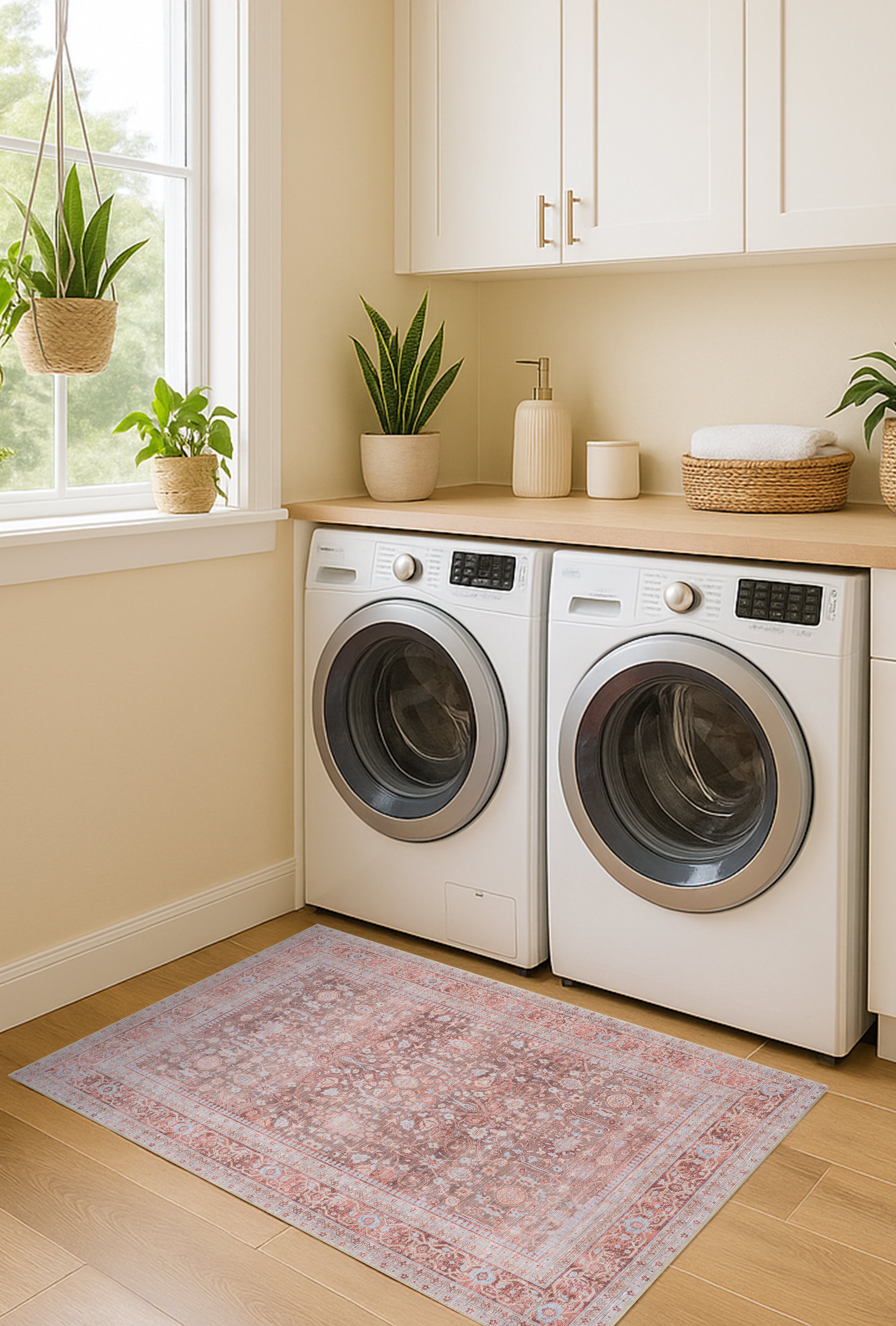 Yvonne Earth Tone Brown Distressed Persian Rug