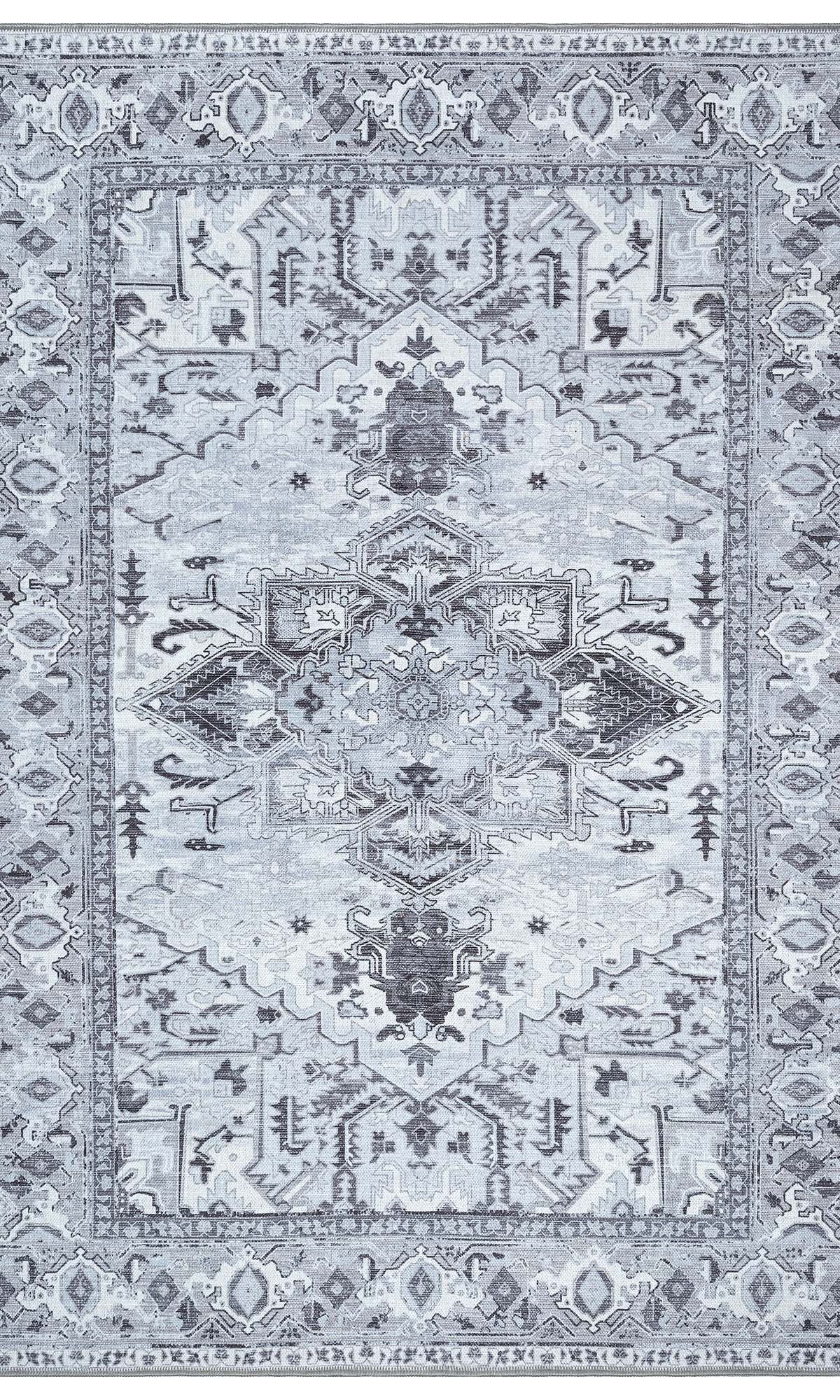 Pastel Heriz Light Gray Area Rug