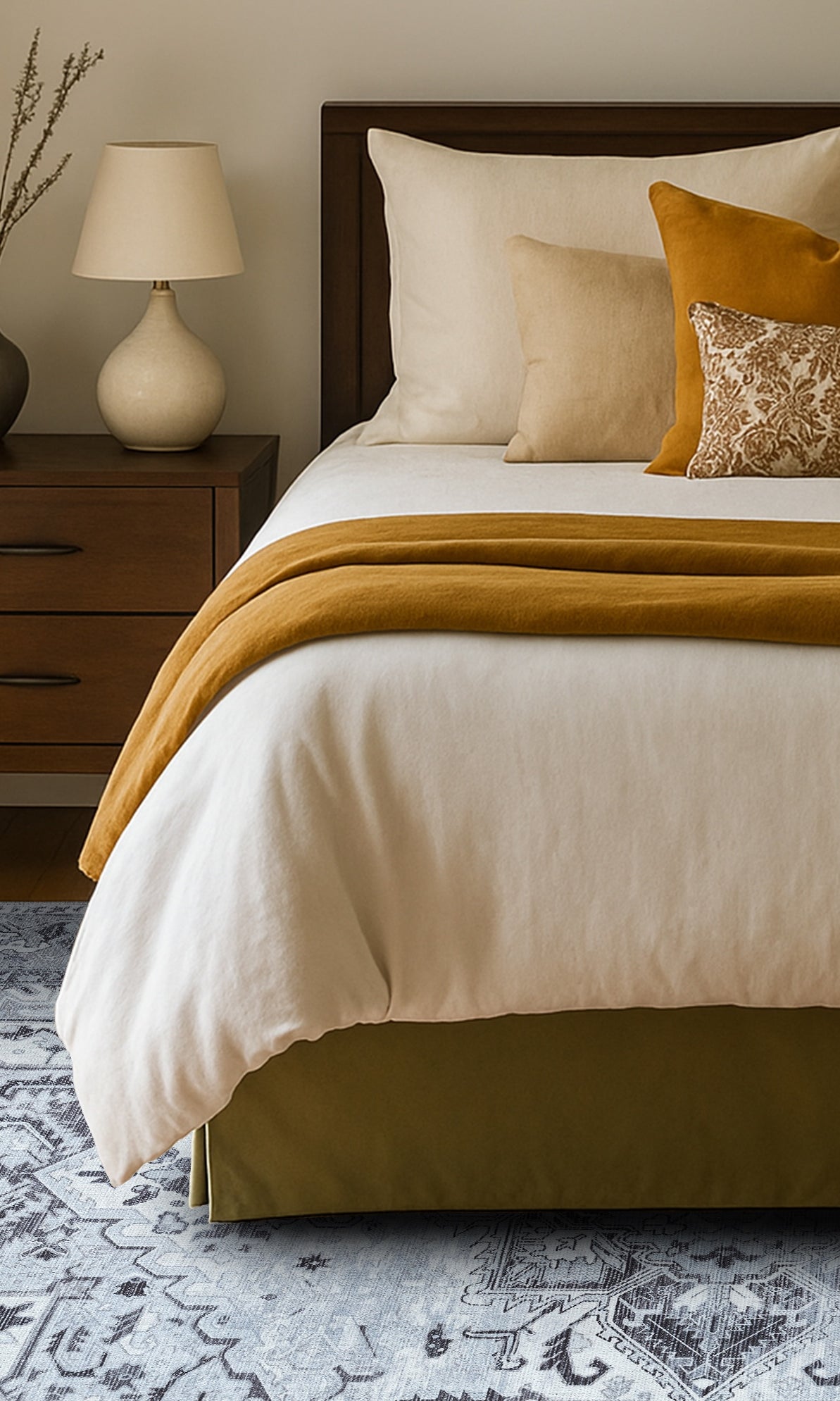 Pastel Heriz Light Gray Area Rug