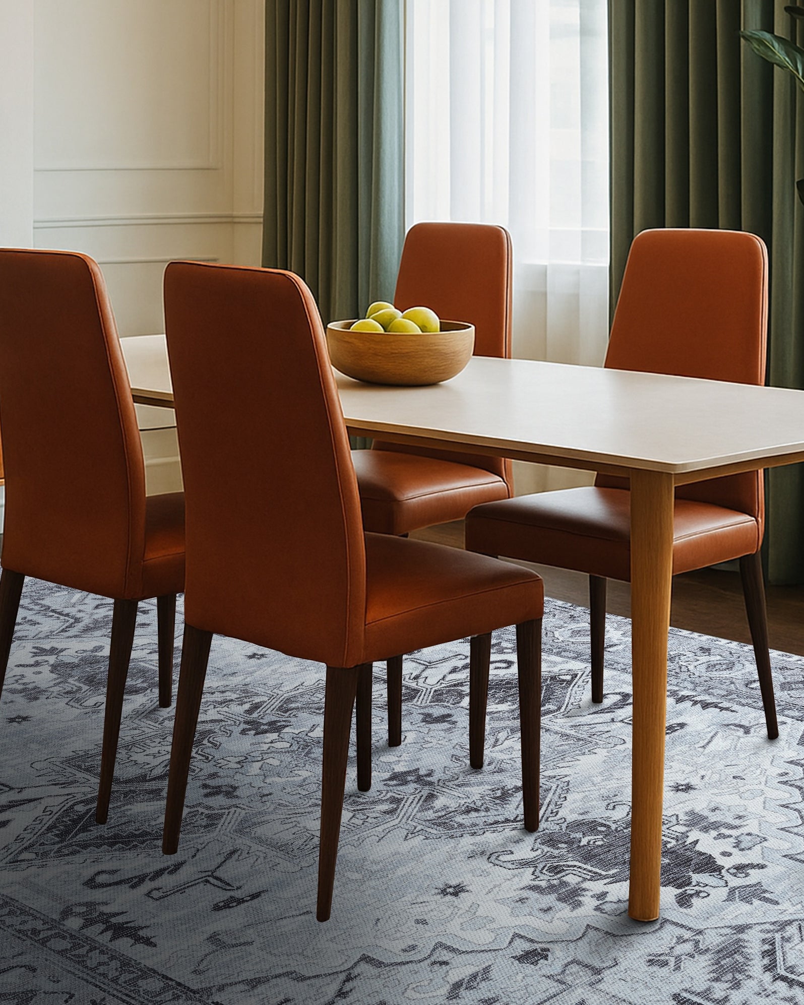 Pastel Heriz Light Gray Area Rug