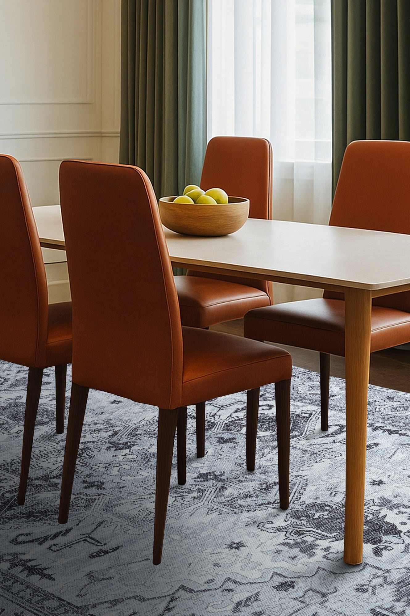 Pastel Heriz Light Gray Area Rug