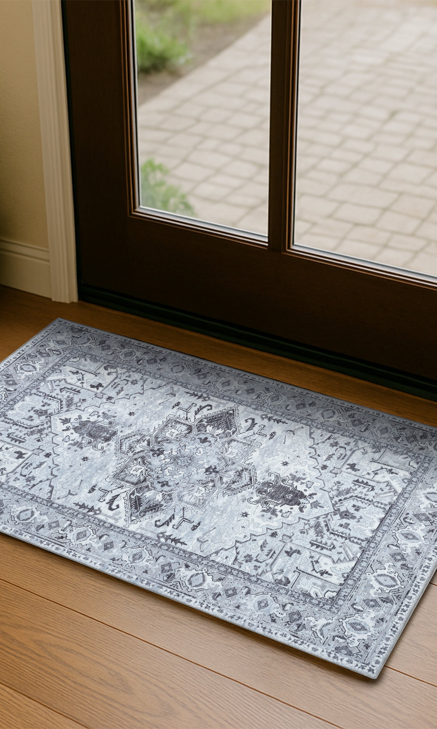 Pastel Heriz Light Gray Area Rug