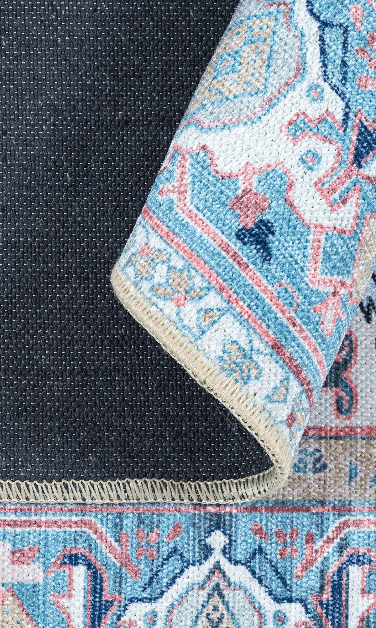 Marielle Navy Pink Heriz Modern Persian Rug