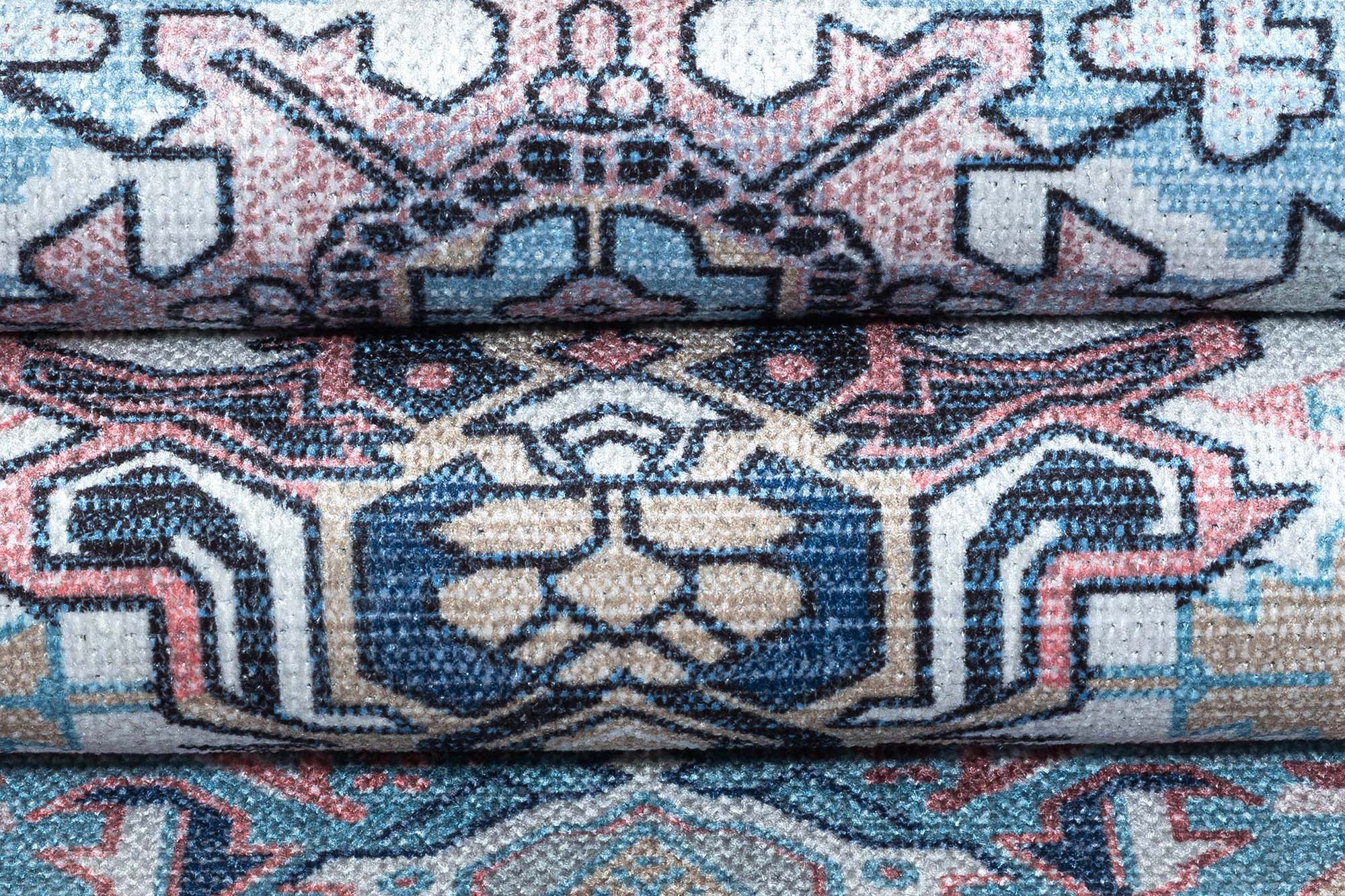 Marielle Navy Pink Heriz Modern Persian Rug