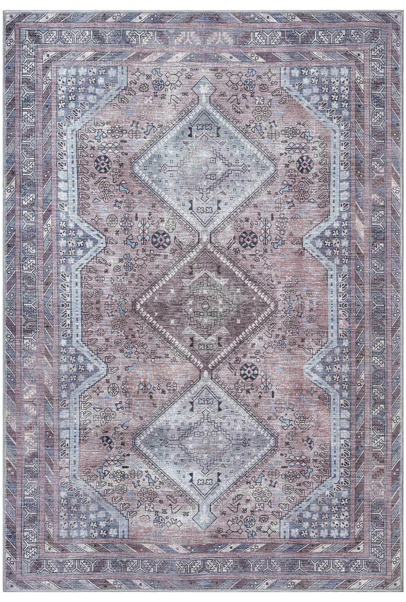 Imani Brown Off-White Modern Turkish Rug