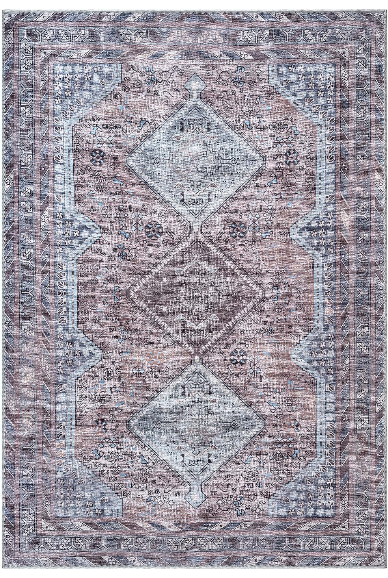 Imani Brown Off-White Modern Turkish Rug