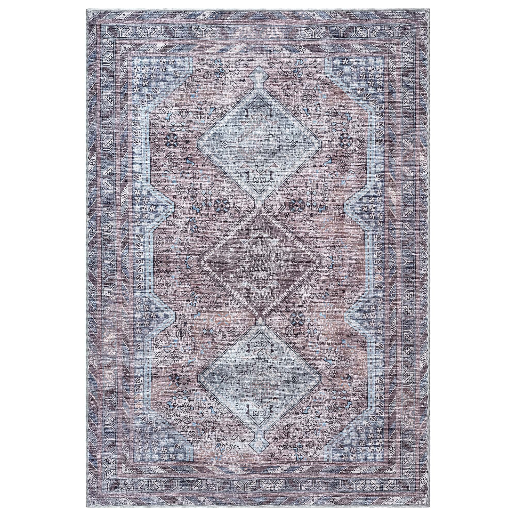Imani Brown Off-White Modern Turkish Rug