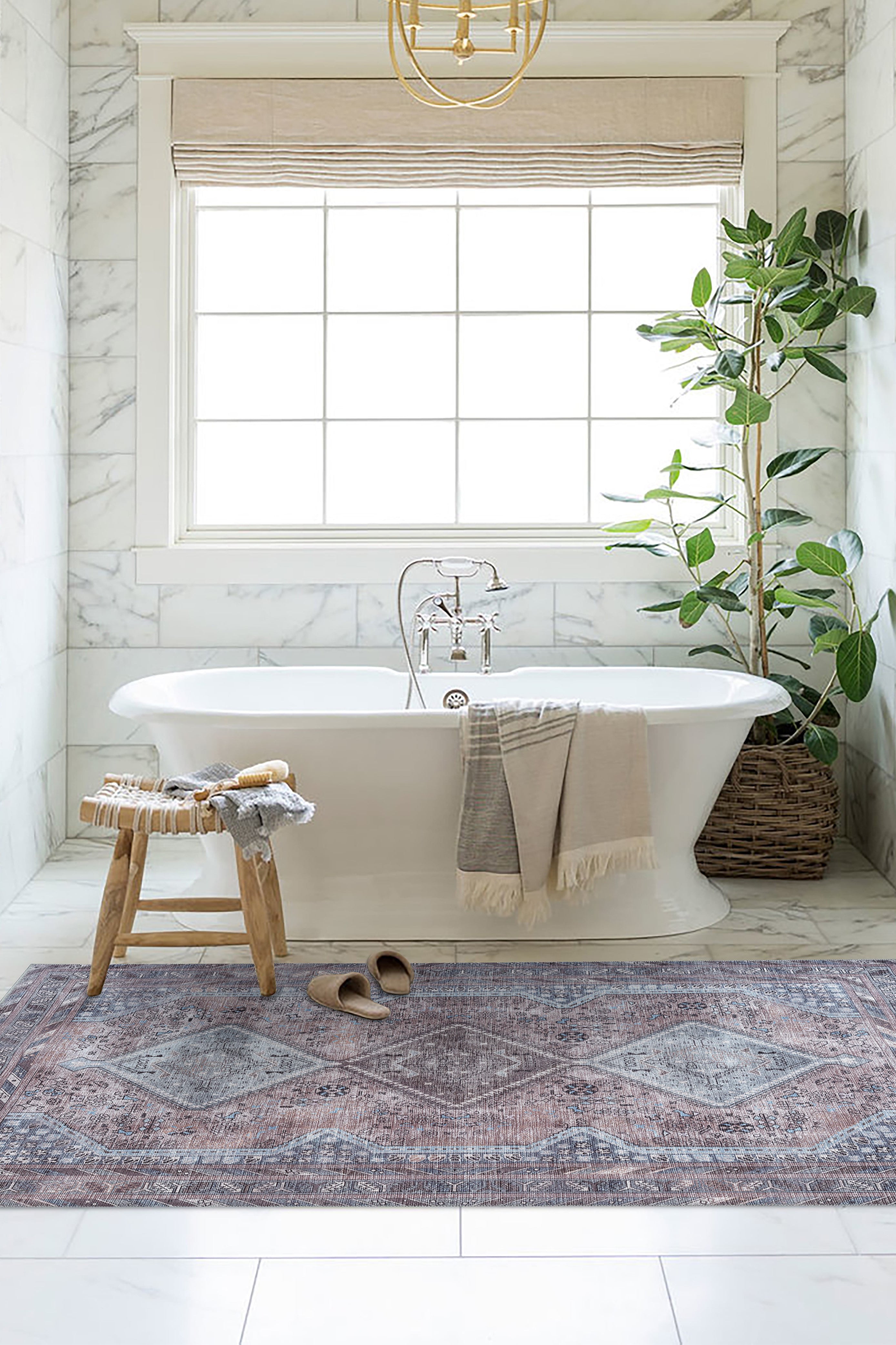 Imani Brown Off-White Modern Turkish Rug