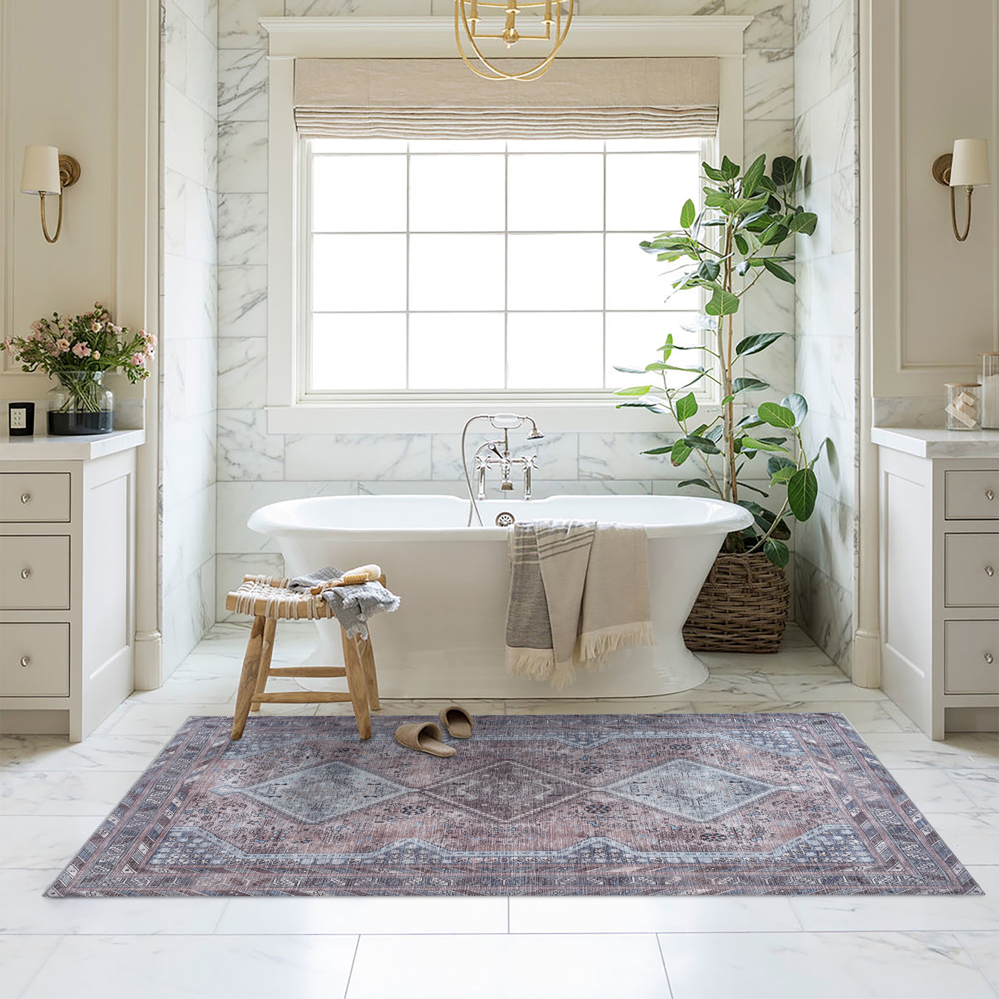 Imani Brown Off-White Modern Turkish Rug