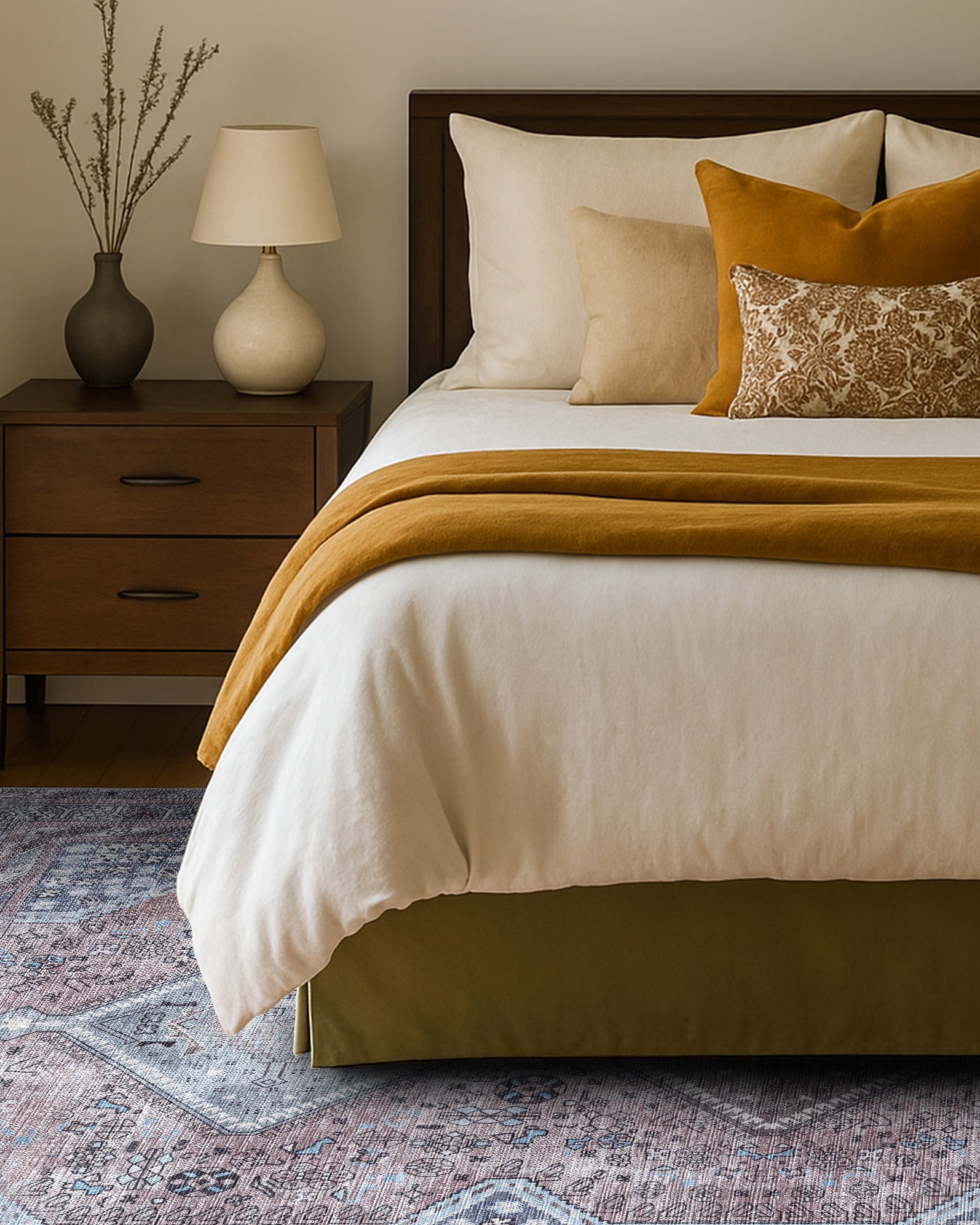 Imani Brown Off-White Modern Turkish Rug