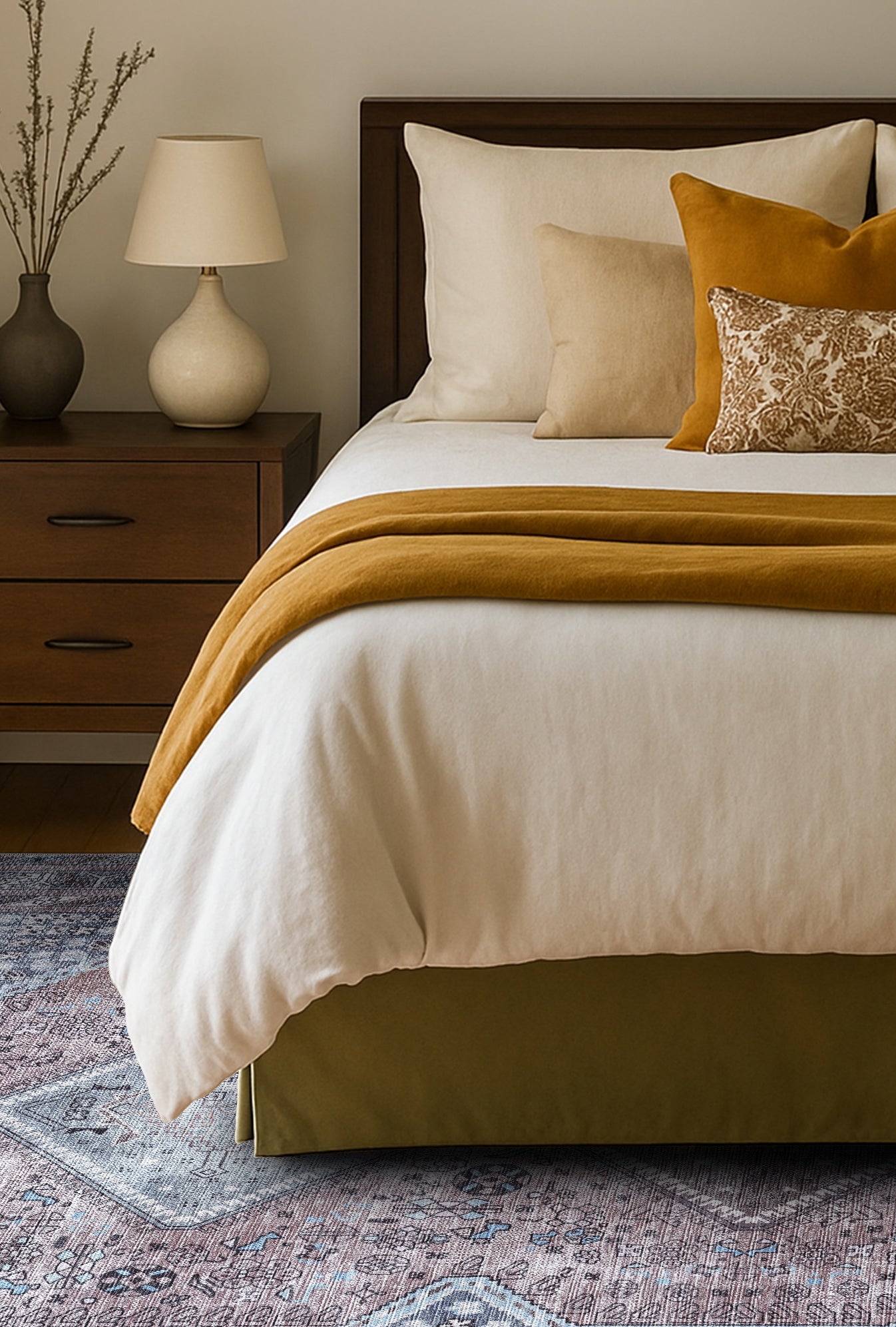 Imani Brown Off-White Modern Turkish Rug