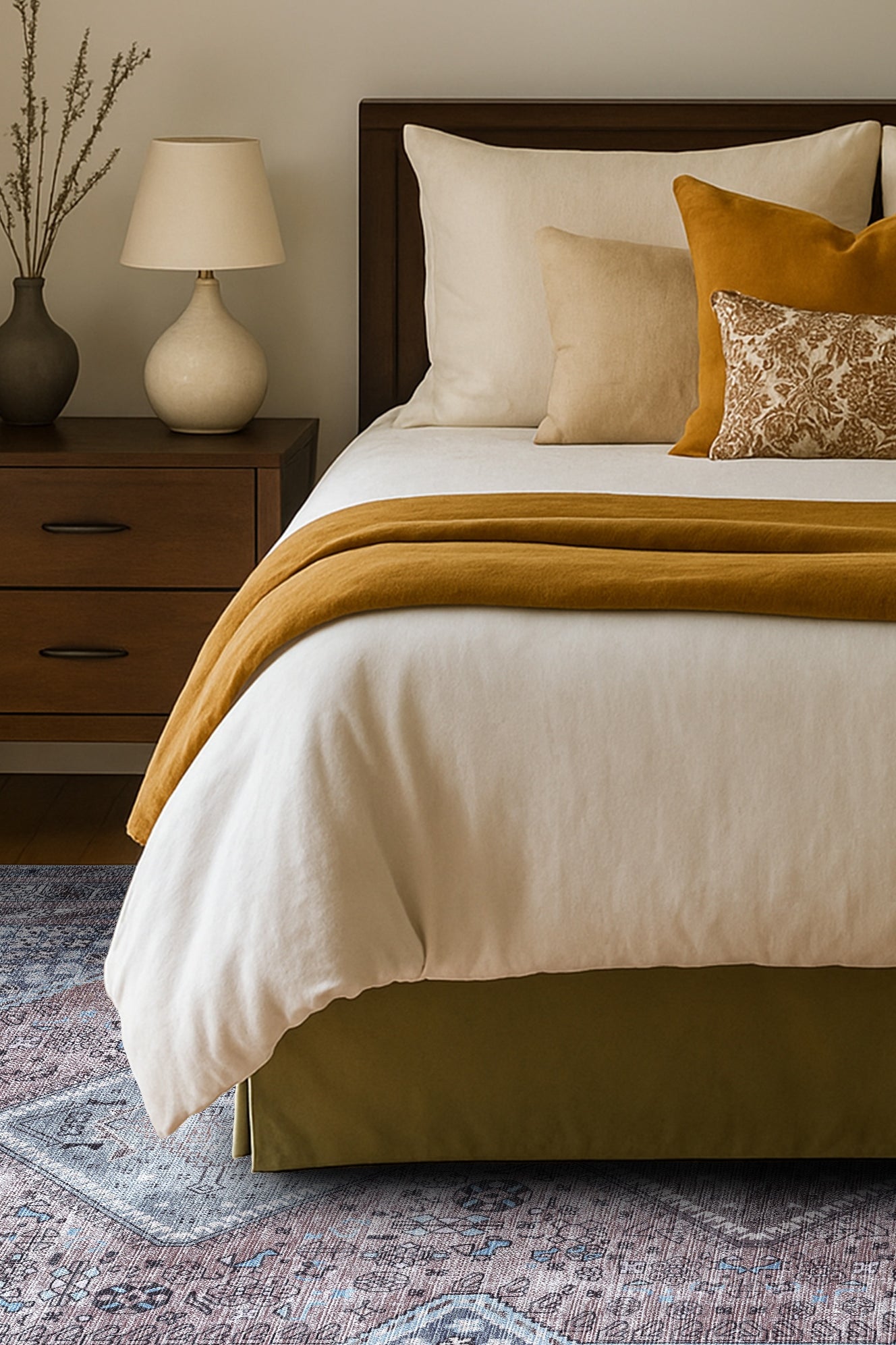 Imani Brown Off-White Modern Turkish Rug