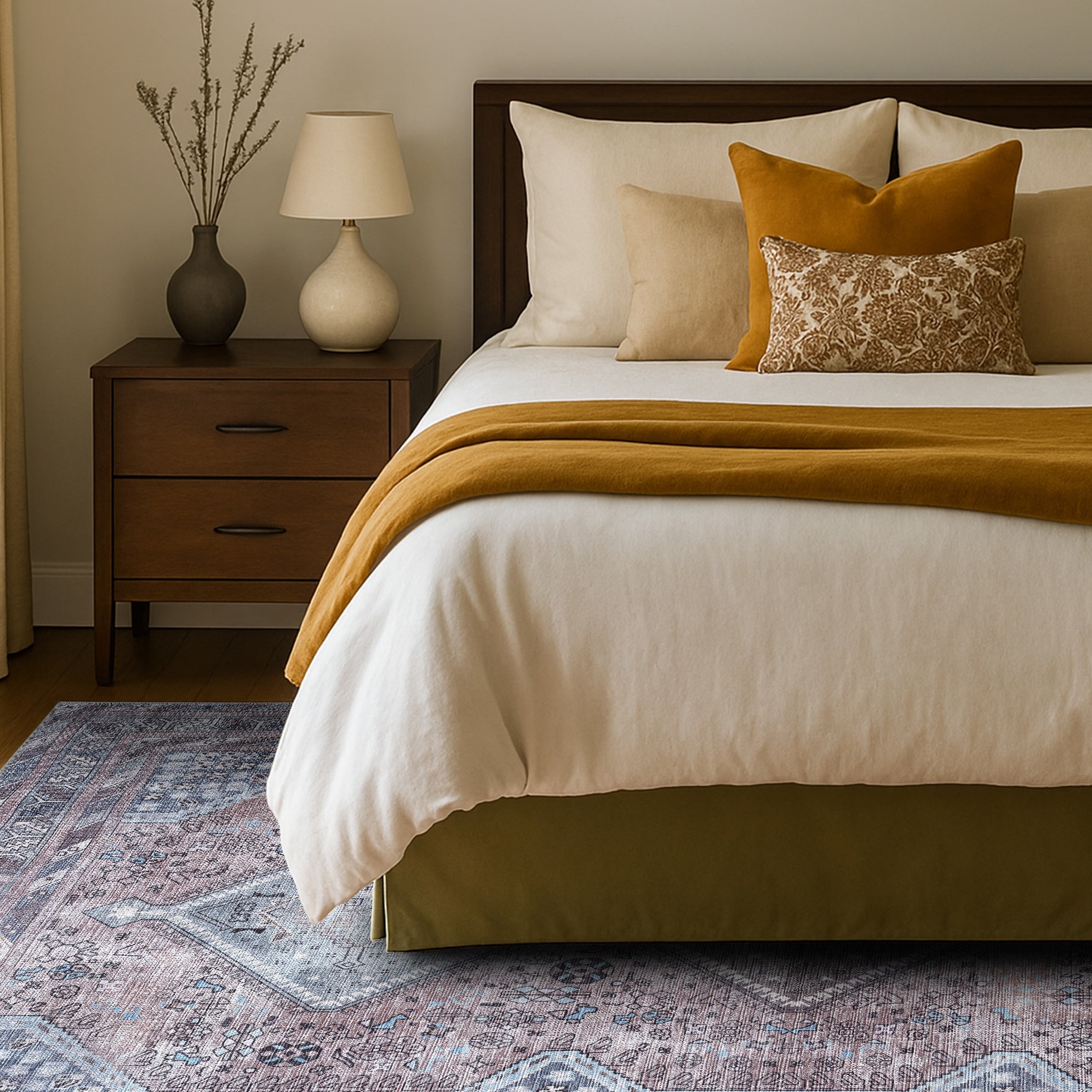 Imani Brown Off-White Modern Turkish Rug