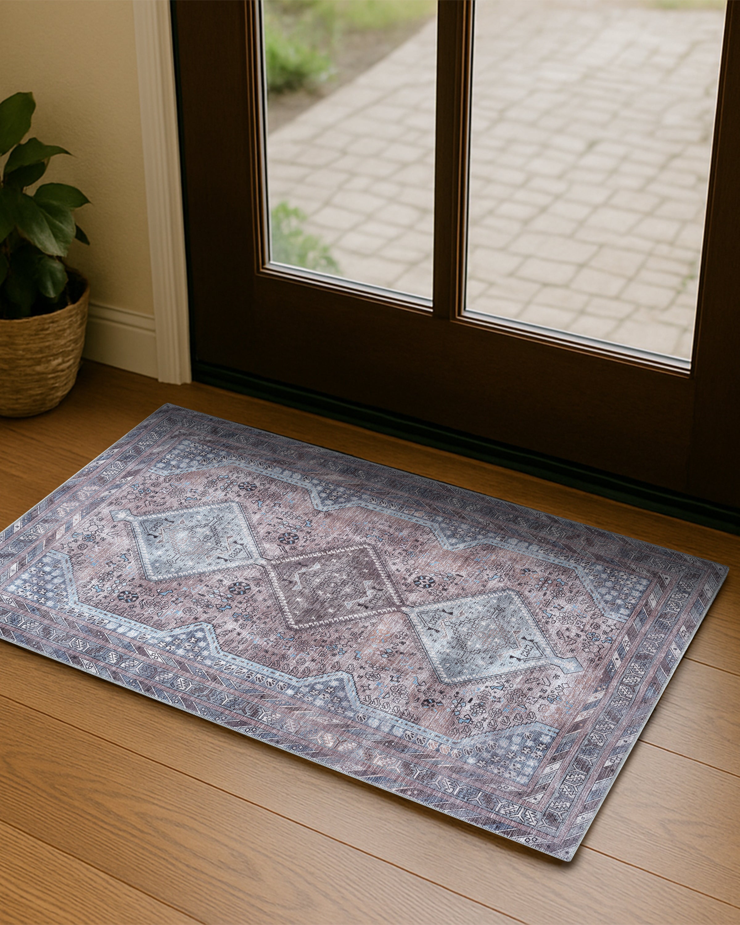 Imani Brown Off-White Modern Turkish Rug