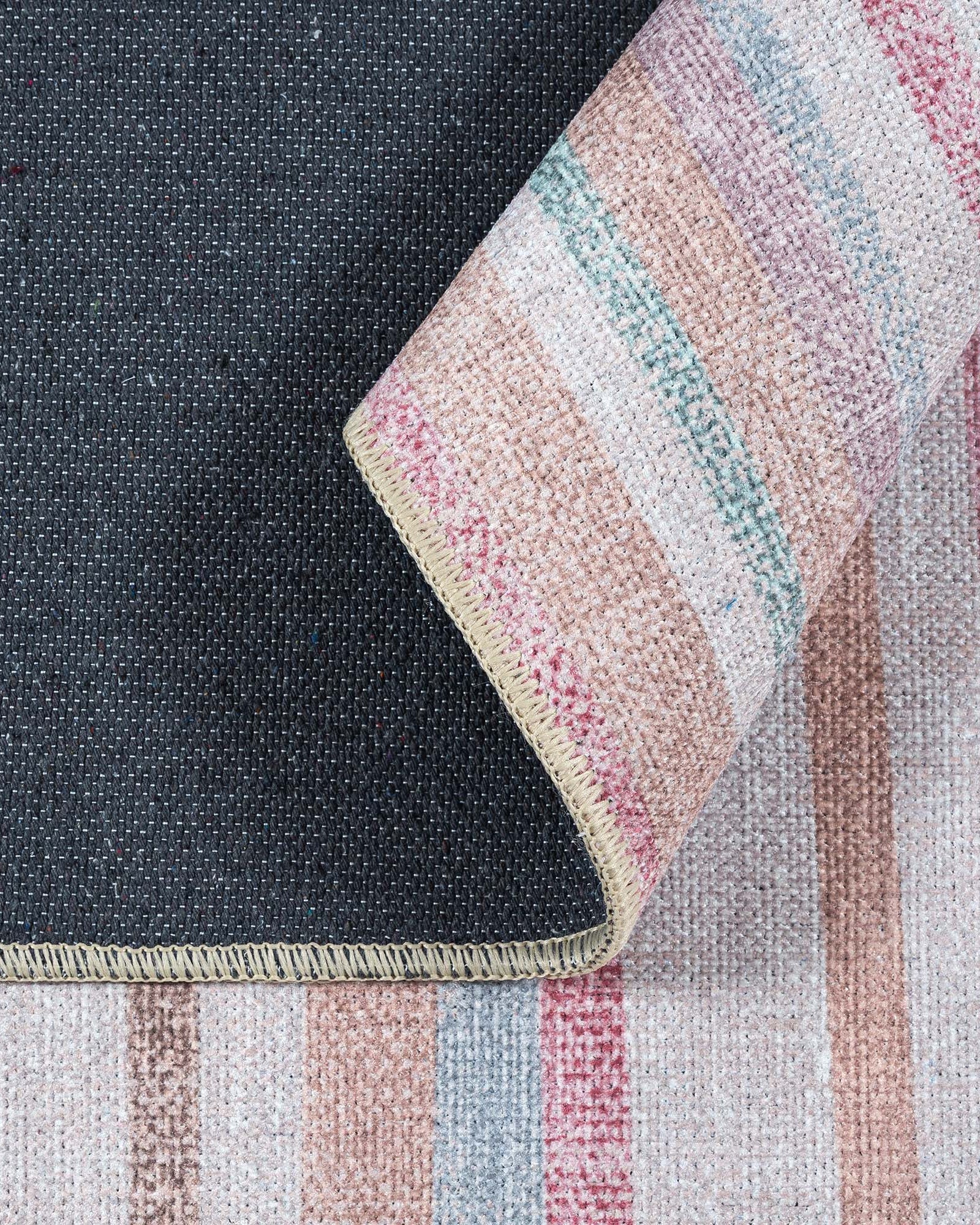 Kalia Faded Modern Turkish Striped Colorful Rug