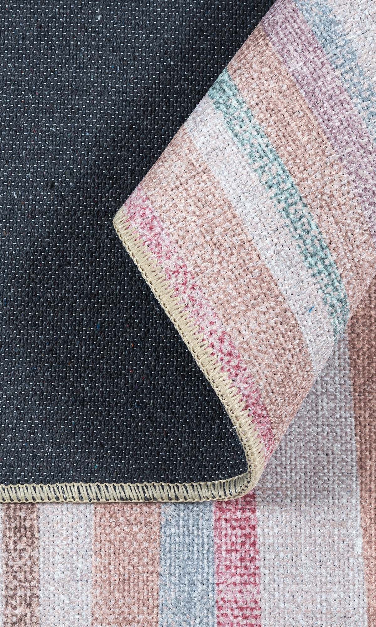 Kalia Faded Modern Turkish Striped Colorful Rug