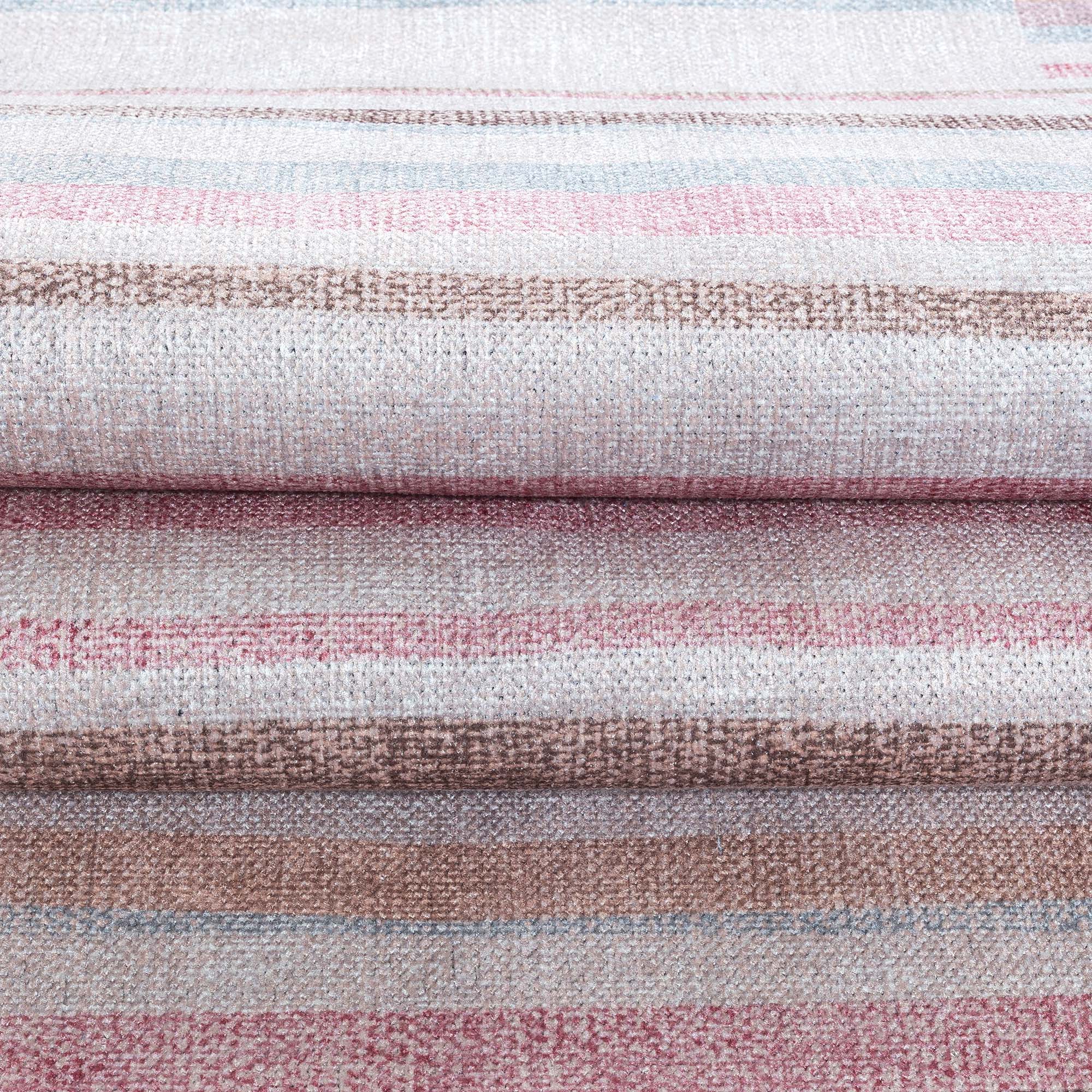 Kalia Faded Modern Turkish Striped Colorful Rug