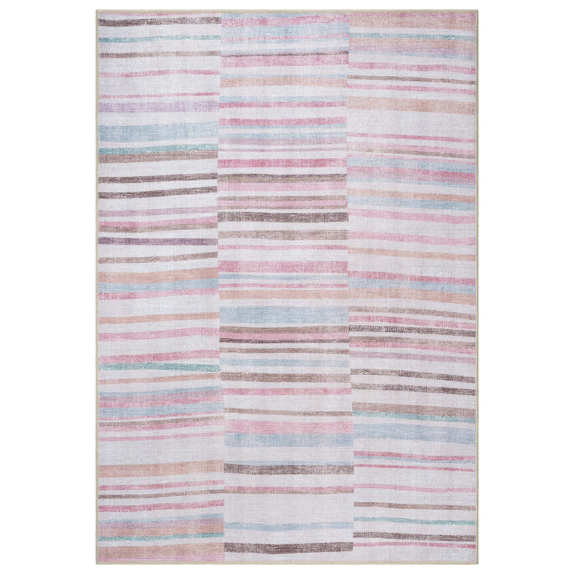 Kalia Faded Modern Turkish Striped Colorful Rug