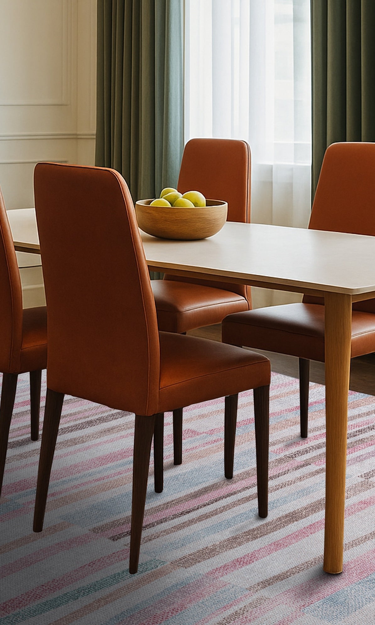 Kalia Faded Modern Turkish Striped Colorful Rug