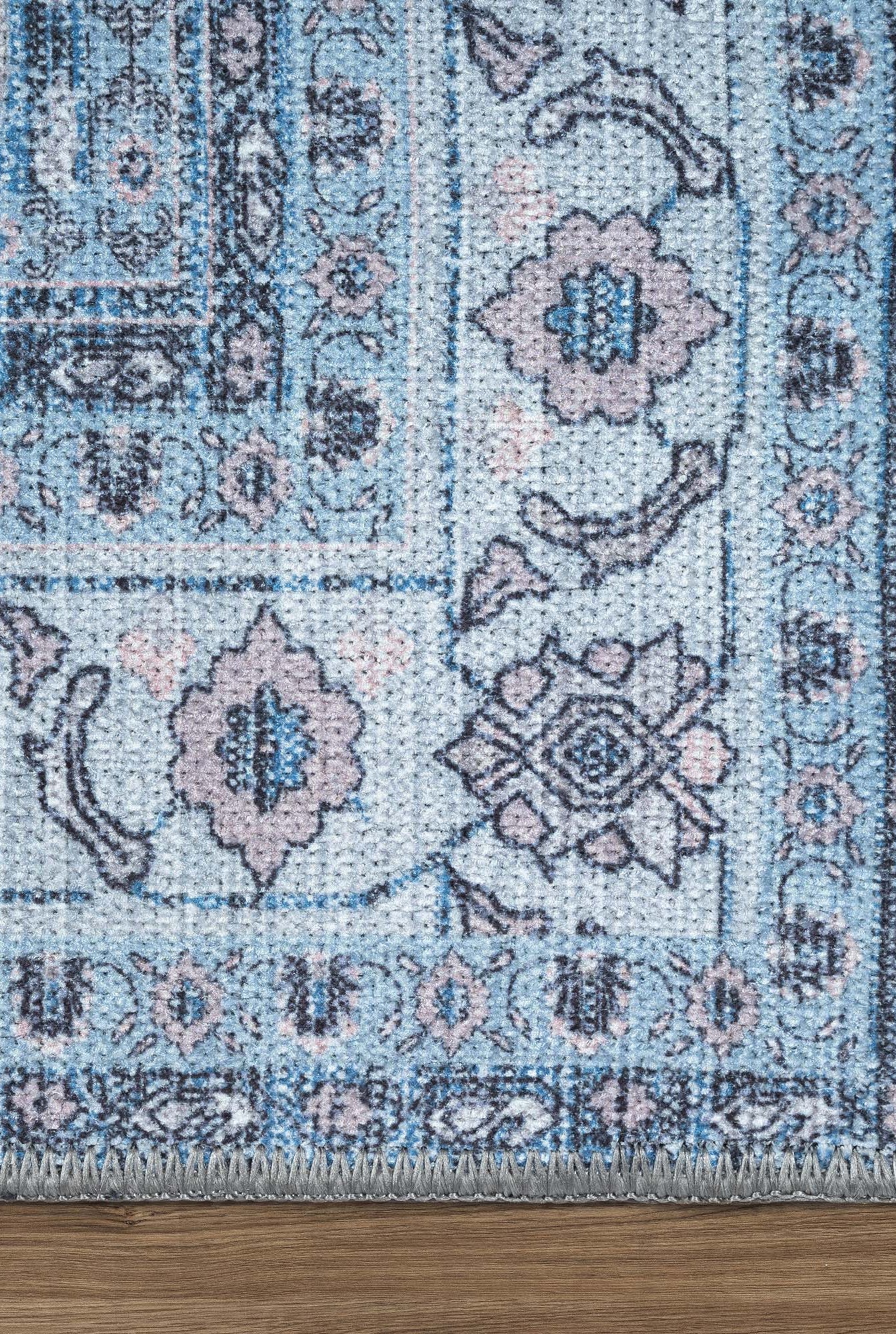 Jayla Modern Turkish Floral Cream Blue Rug