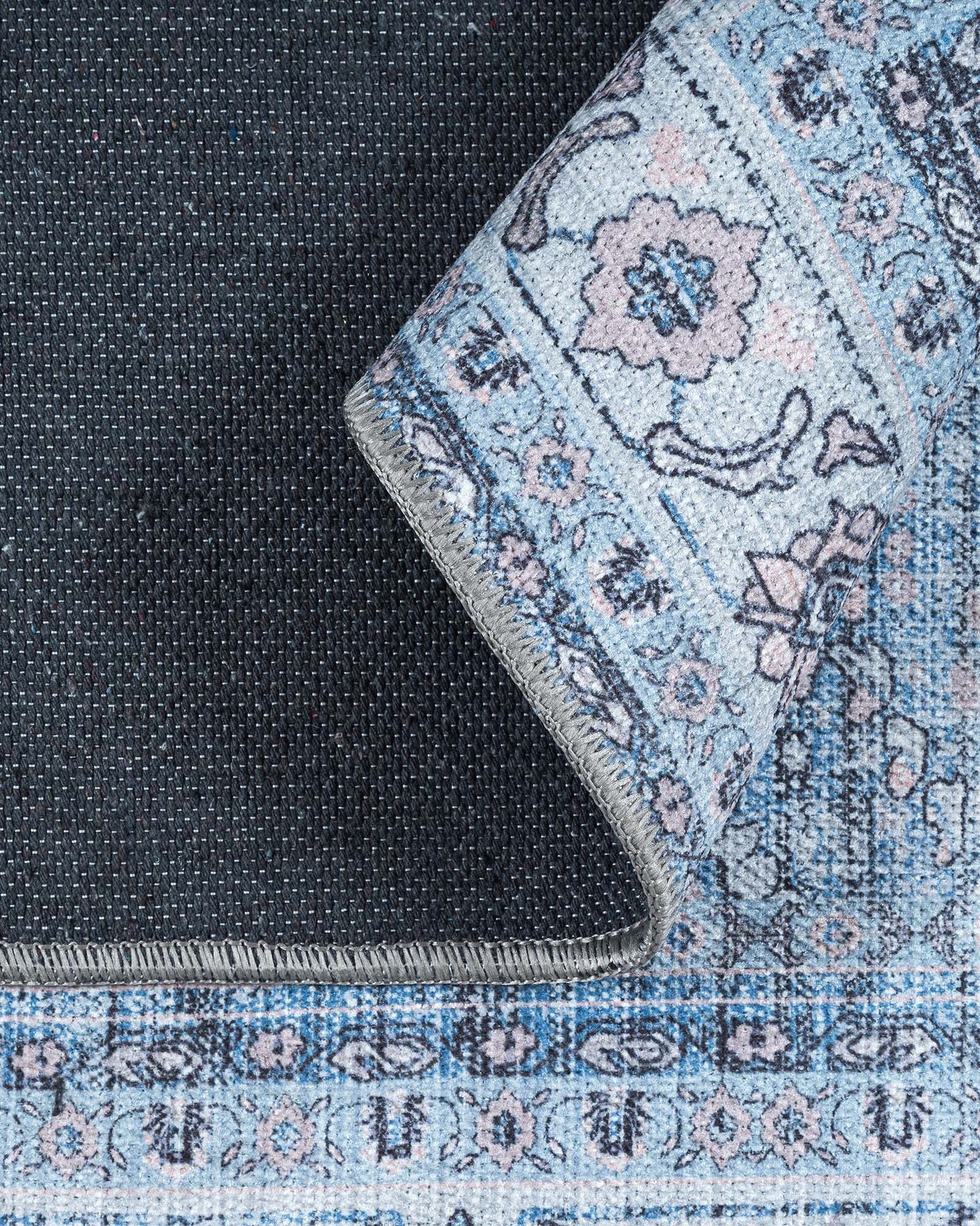 Jayla Modern Turkish Floral Cream Blue Rug