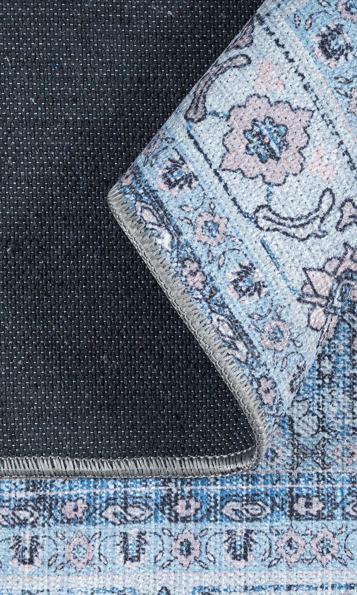 Jayla Modern Turkish Floral Cream Blue Rug