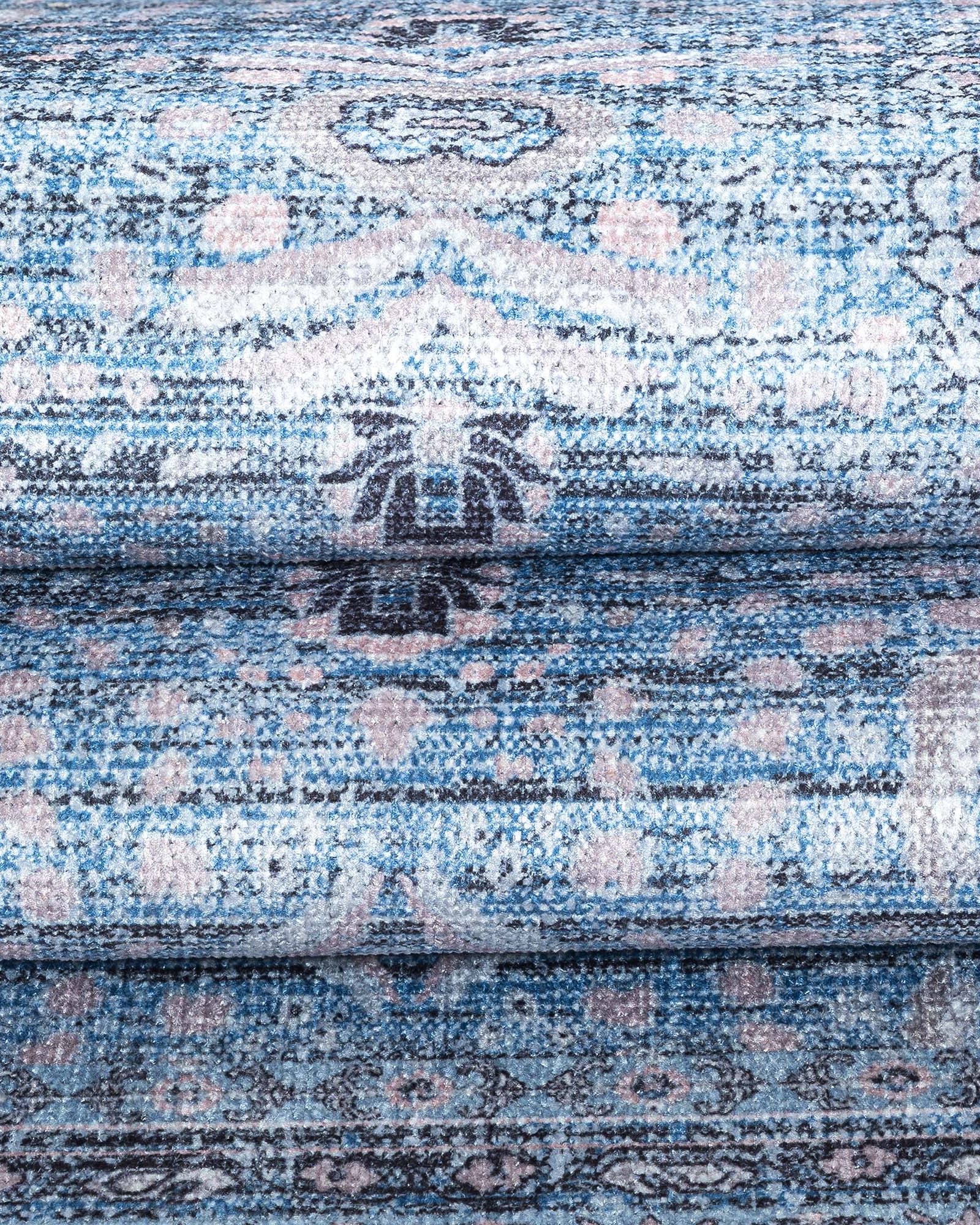 Jayla Modern Turkish Floral Cream Blue Rug
