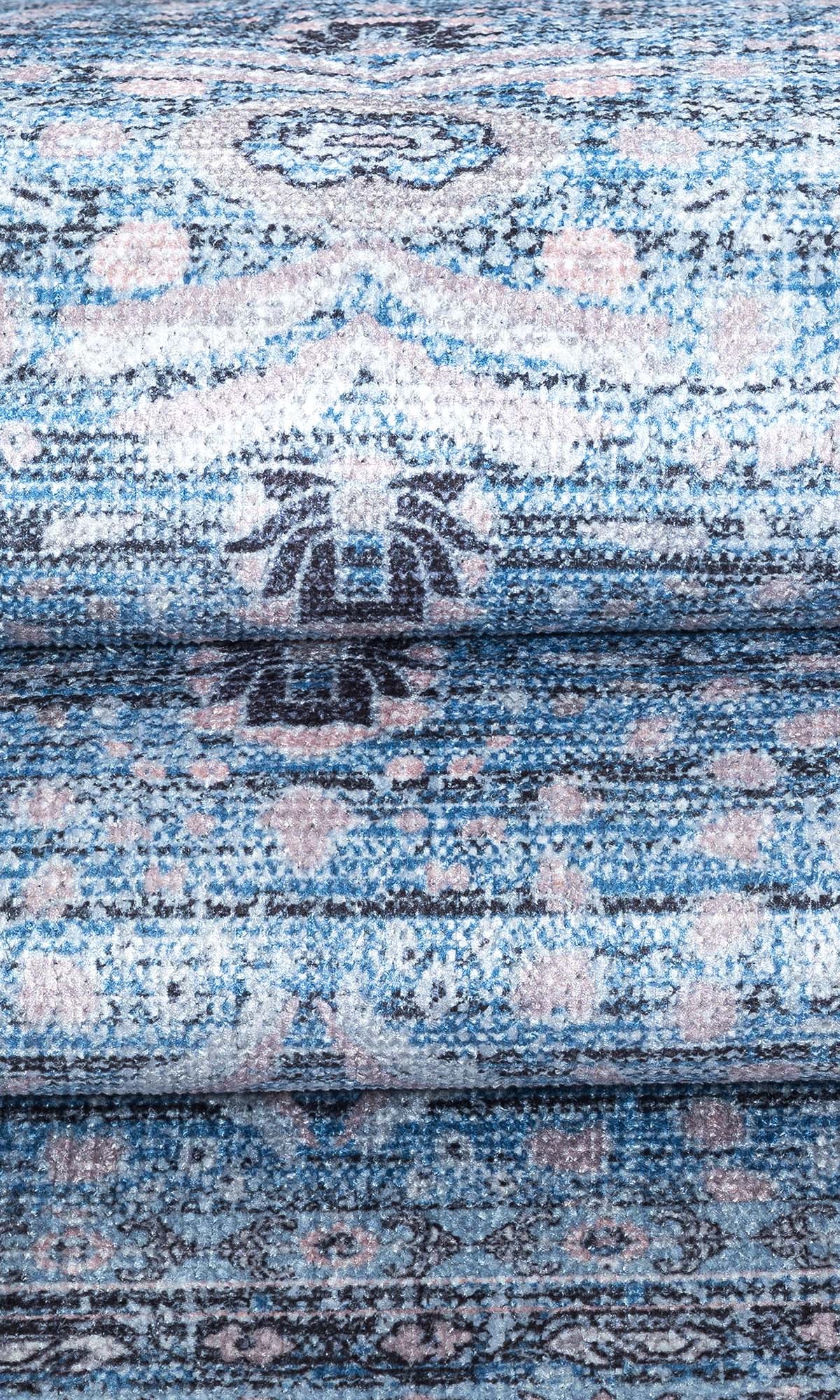 Jayla Modern Turkish Floral Cream Blue Rug