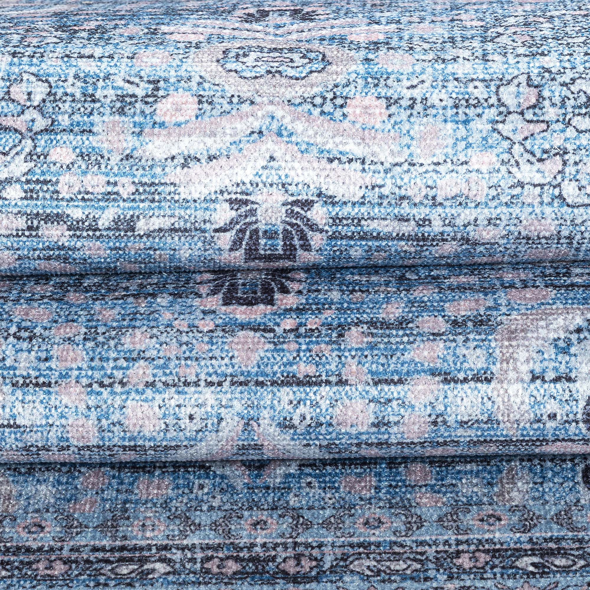 Jayla Modern Turkish Floral Cream Blue Rug