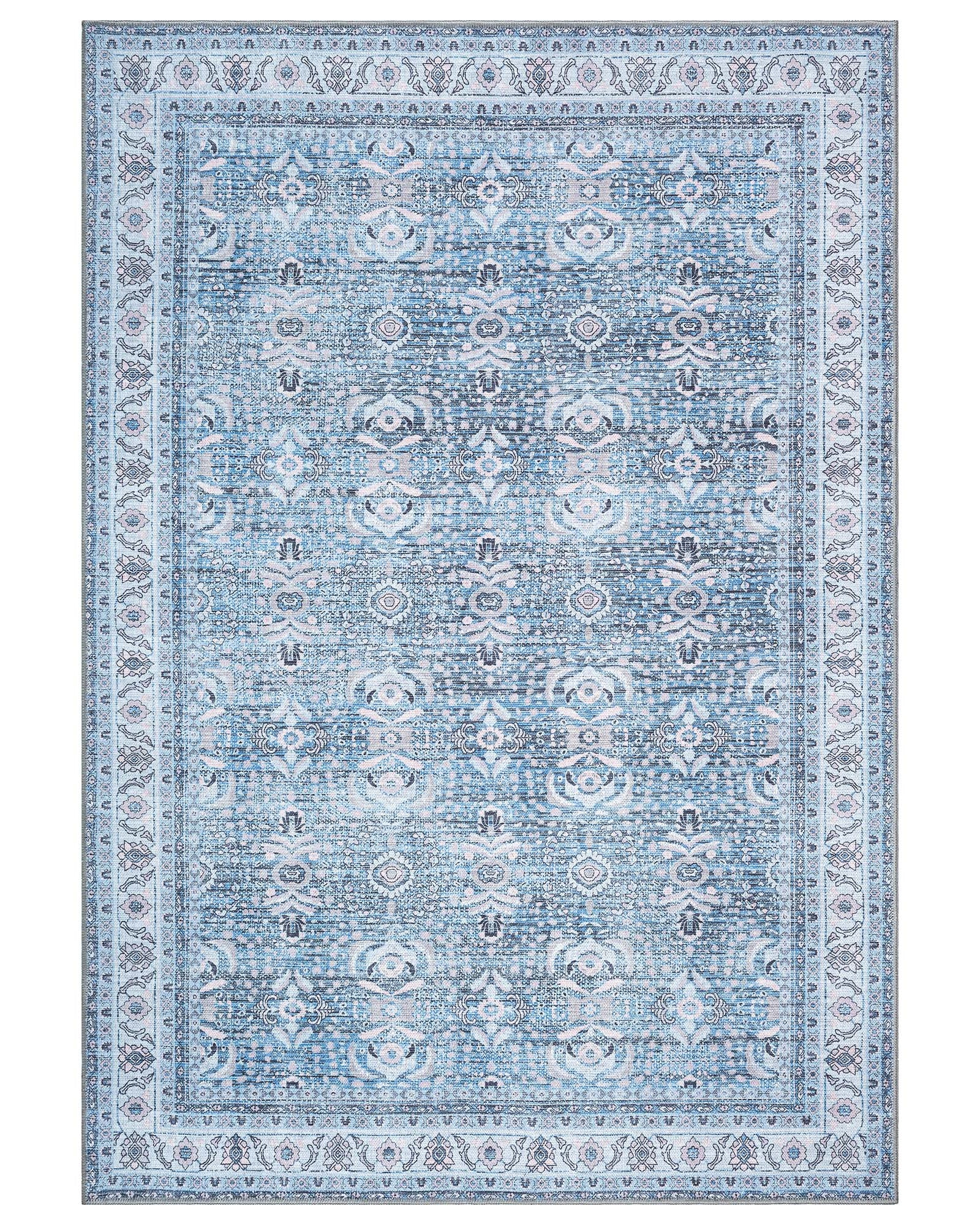 Jayla Modern Turkish Floral Cream Blue Rug