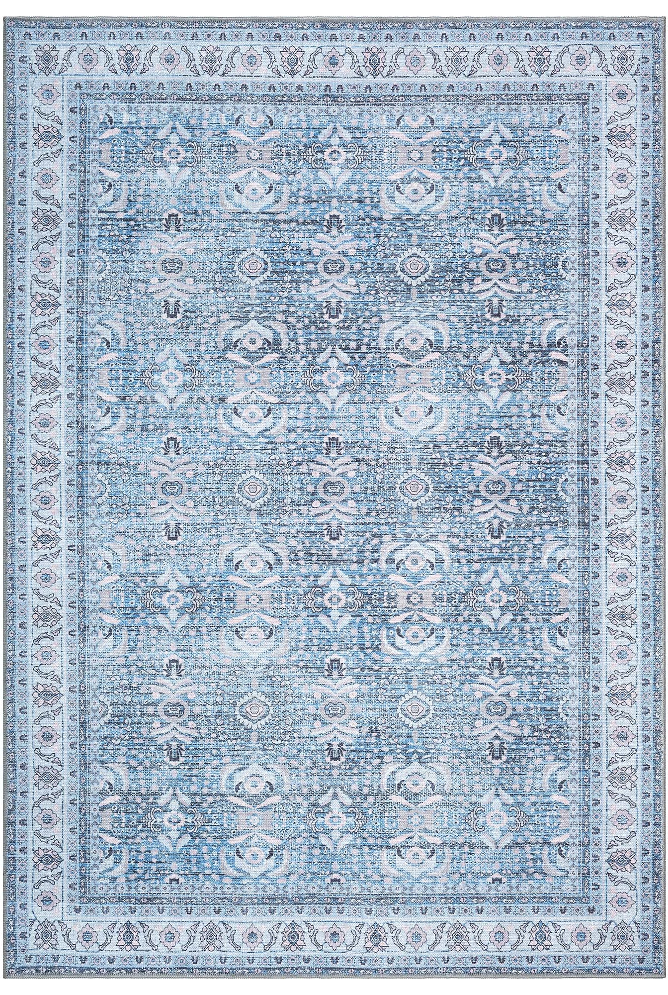 Jayla Modern Turkish Floral Cream Blue Rug