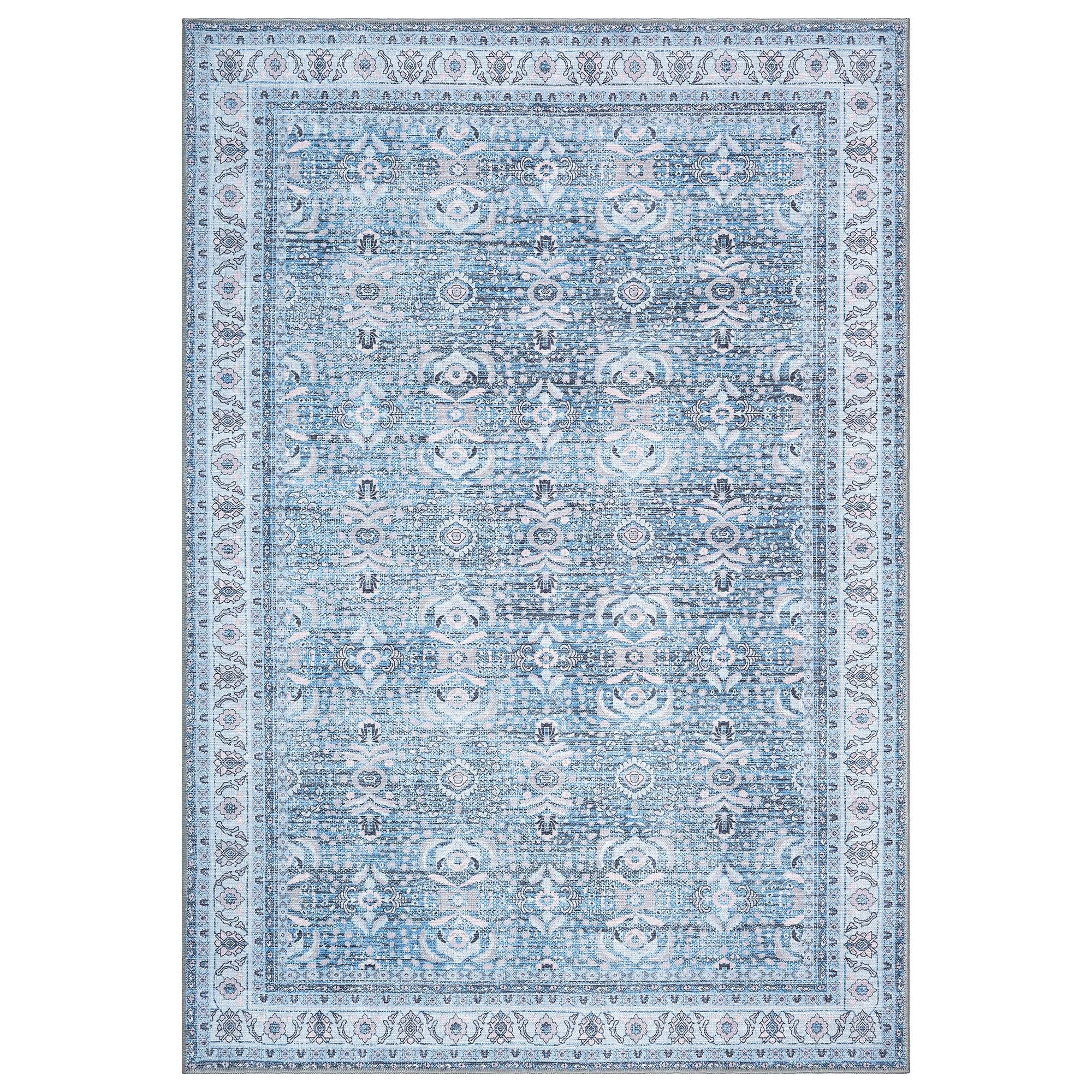Jayla Modern Turkish Floral Cream Blue Rug
