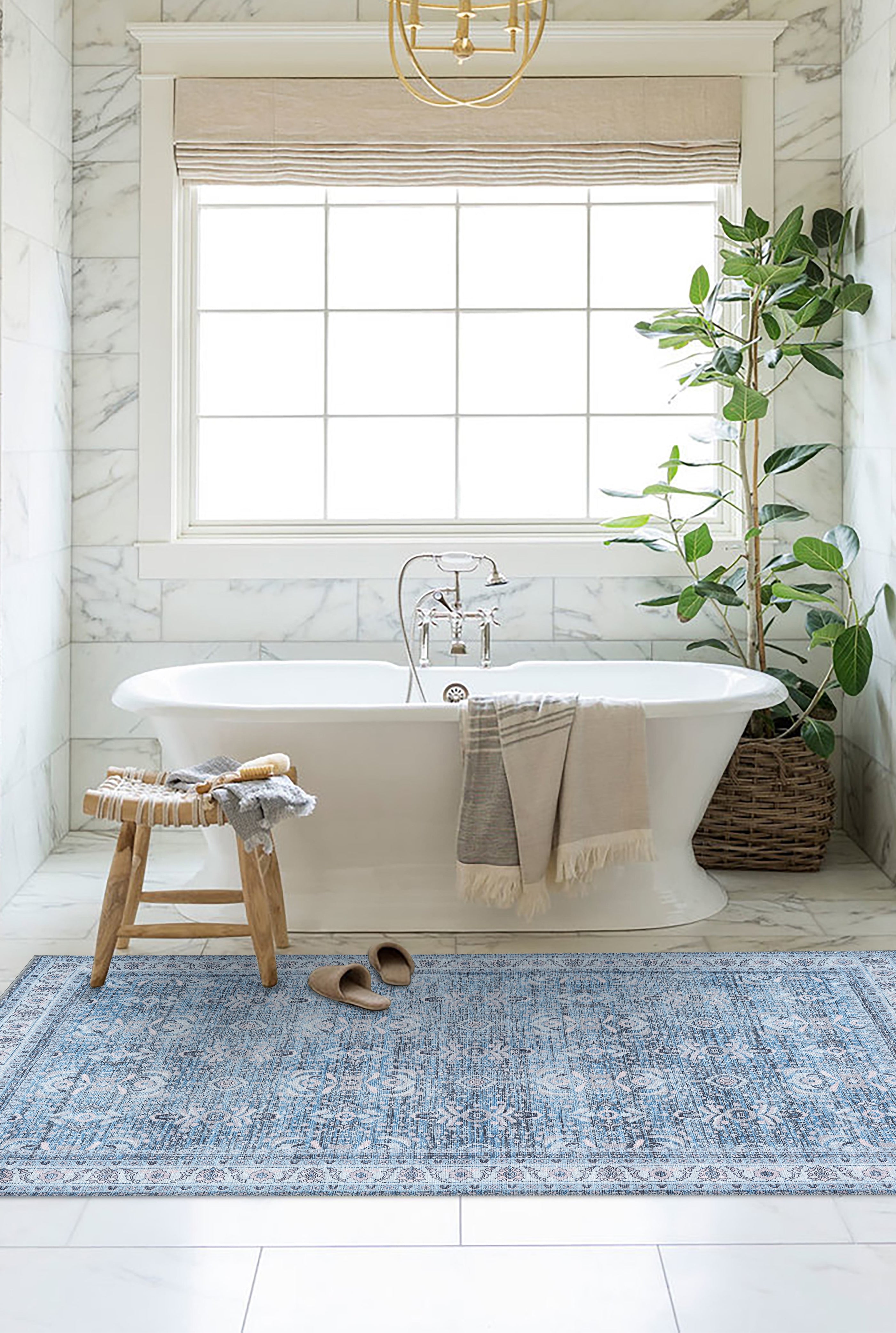 Jayla Modern Turkish Floral Cream Blue Rug