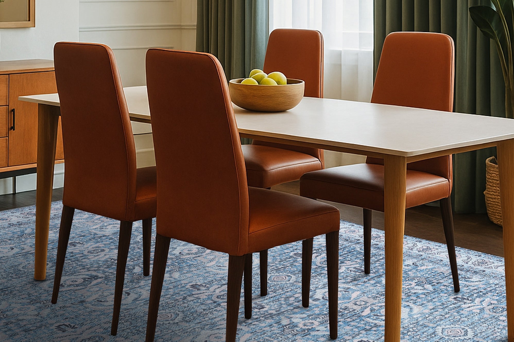 Jayla Modern Turkish Floral Cream Blue Rug