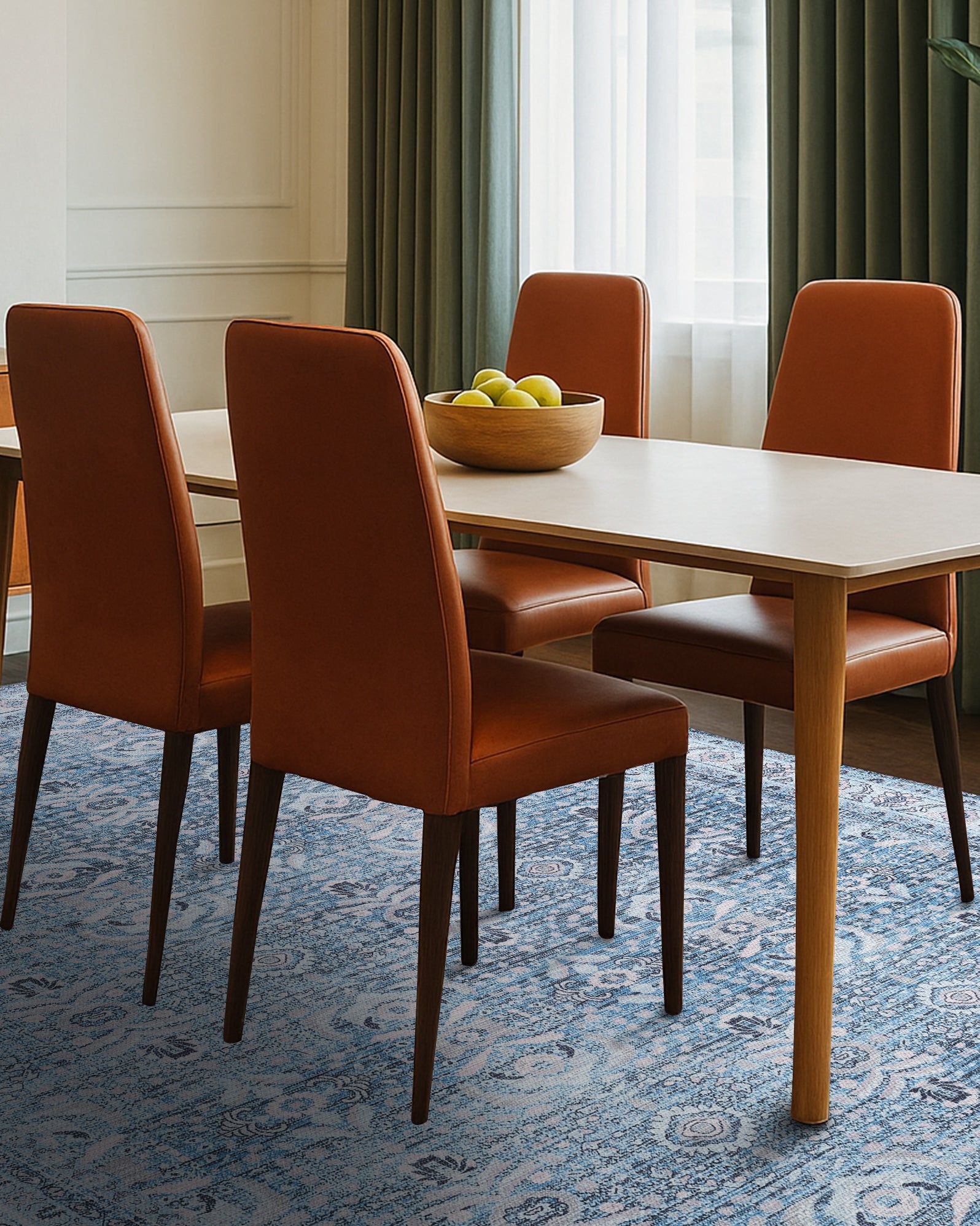 Jayla Modern Turkish Floral Cream Blue Rug