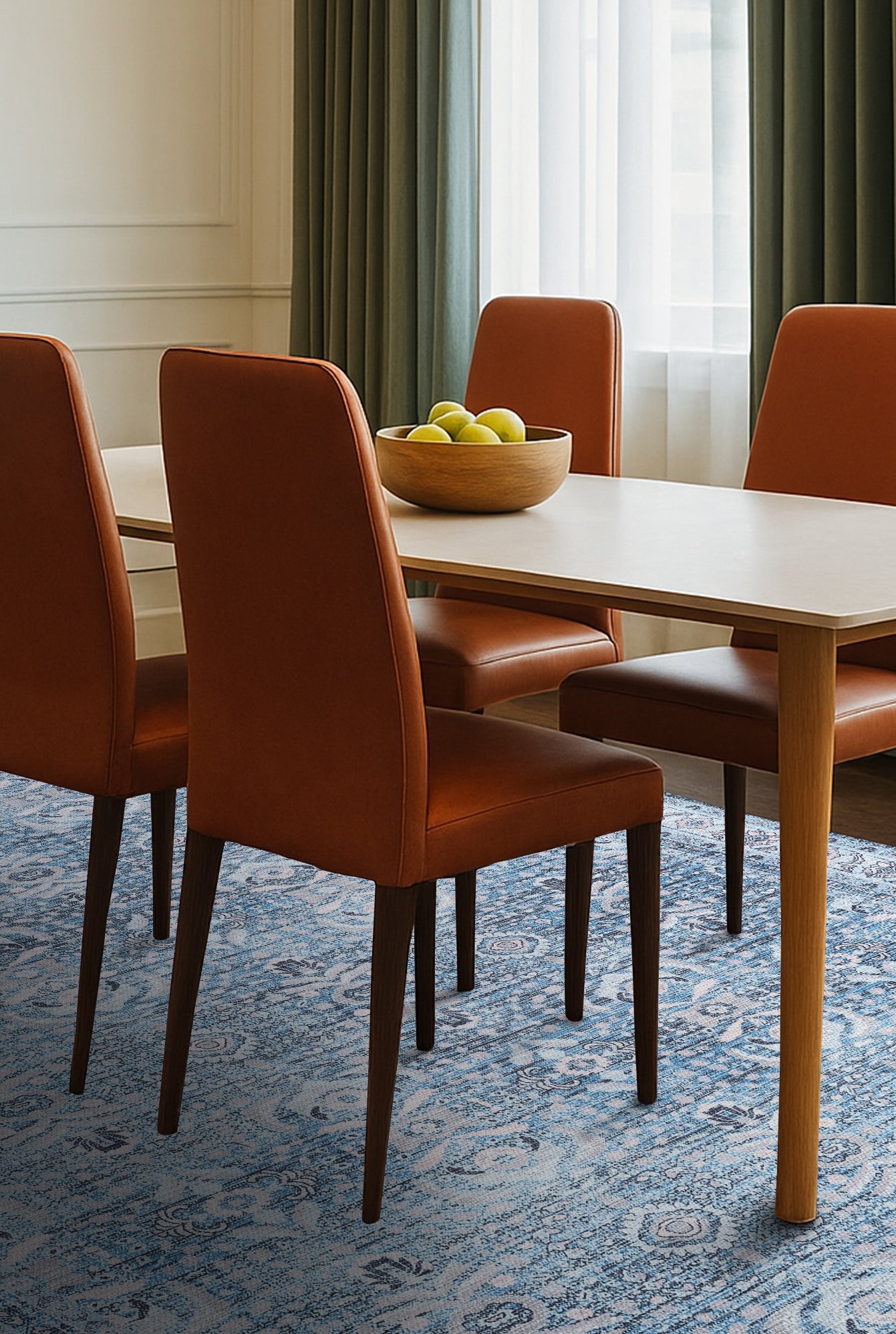 Jayla Modern Turkish Floral Cream Blue Rug