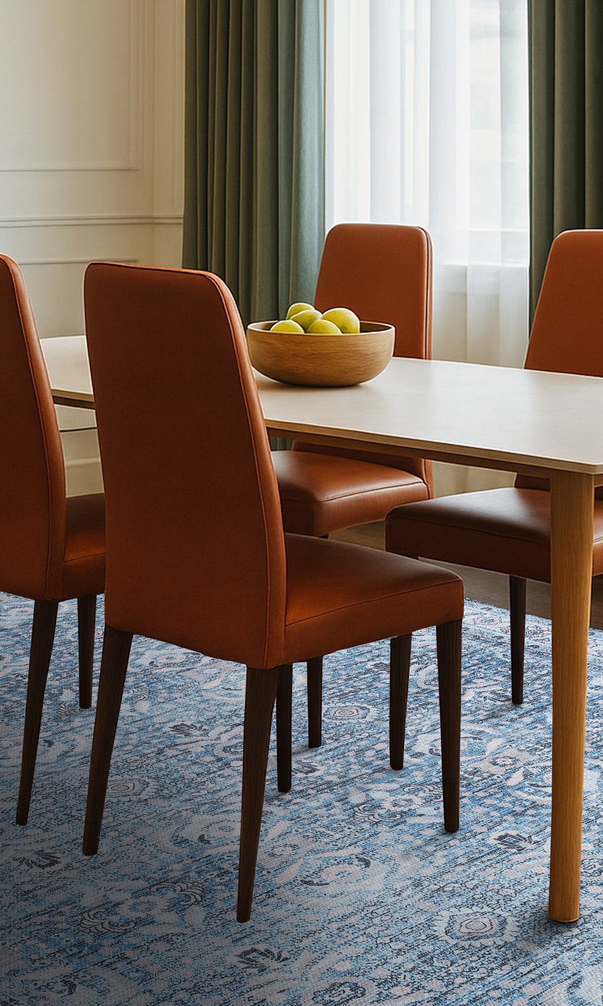 Jayla Modern Turkish Floral Cream Blue Rug