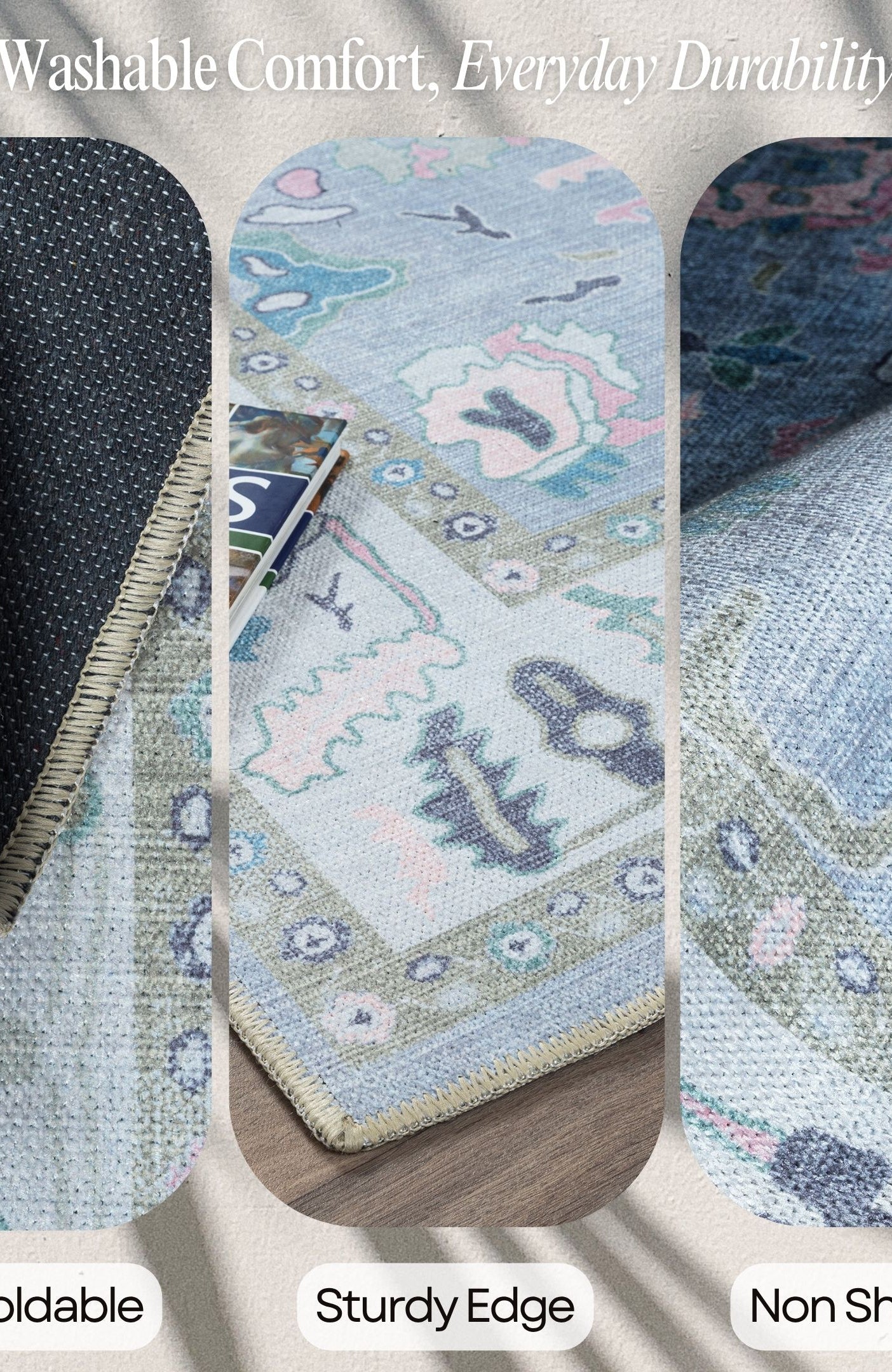 Aviana Pastel Lavender Modern Oushak Rug