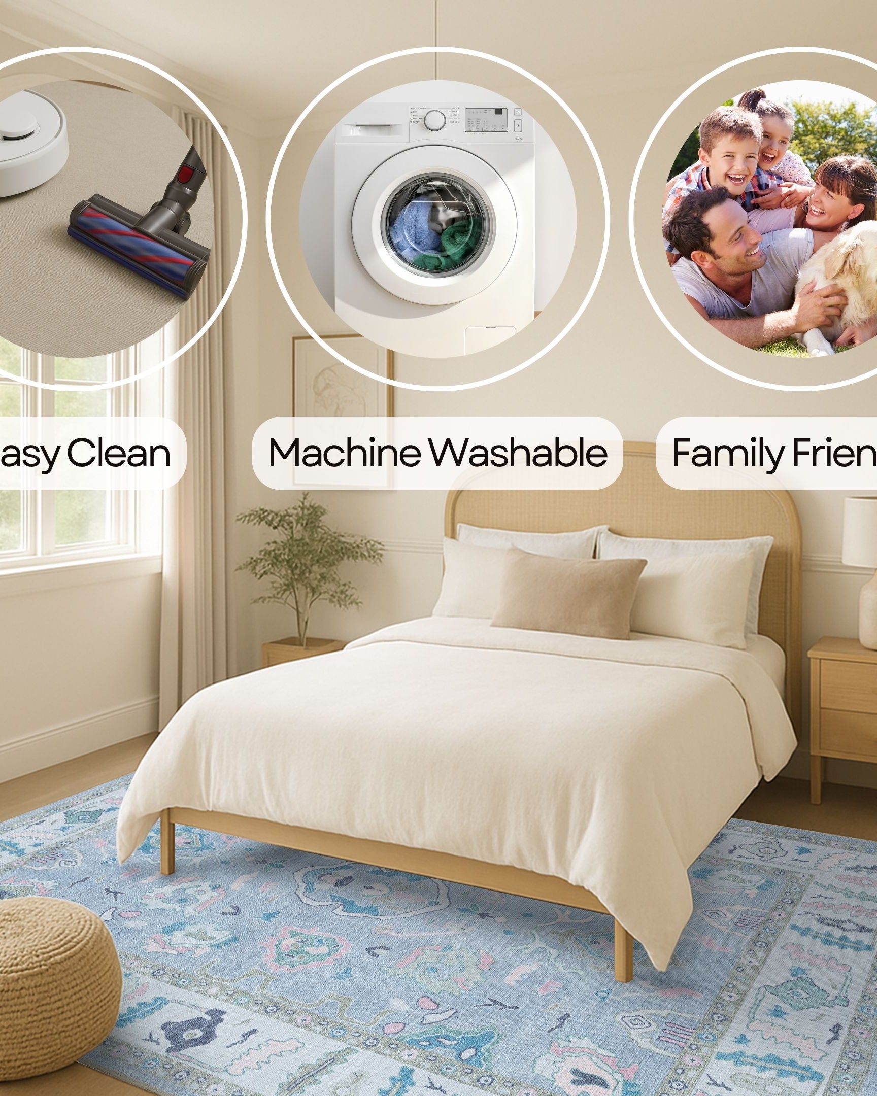 Aviana Pastel Lavender Modern Oushak Rug